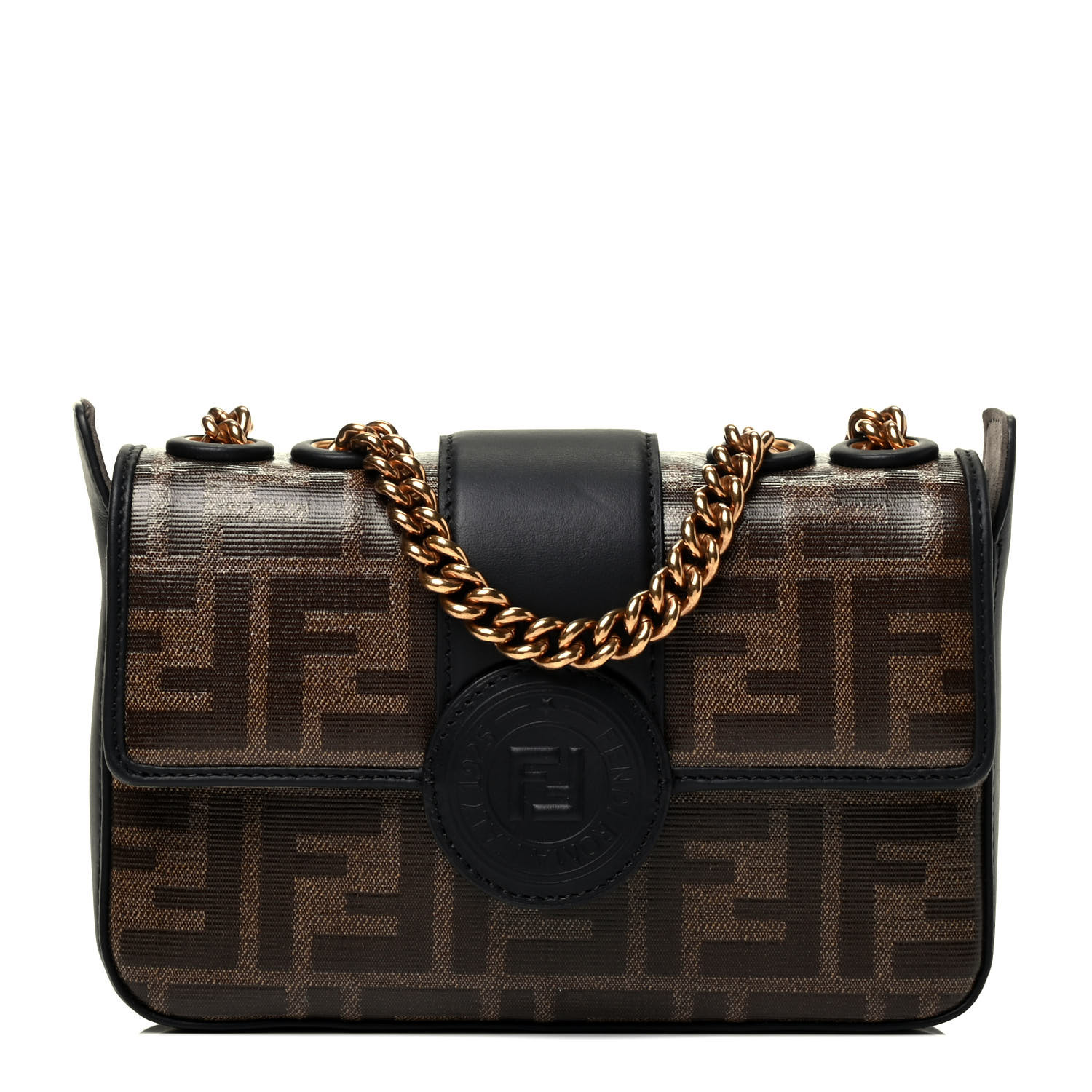 fendi 1974 mini double f canvas crossbody bag