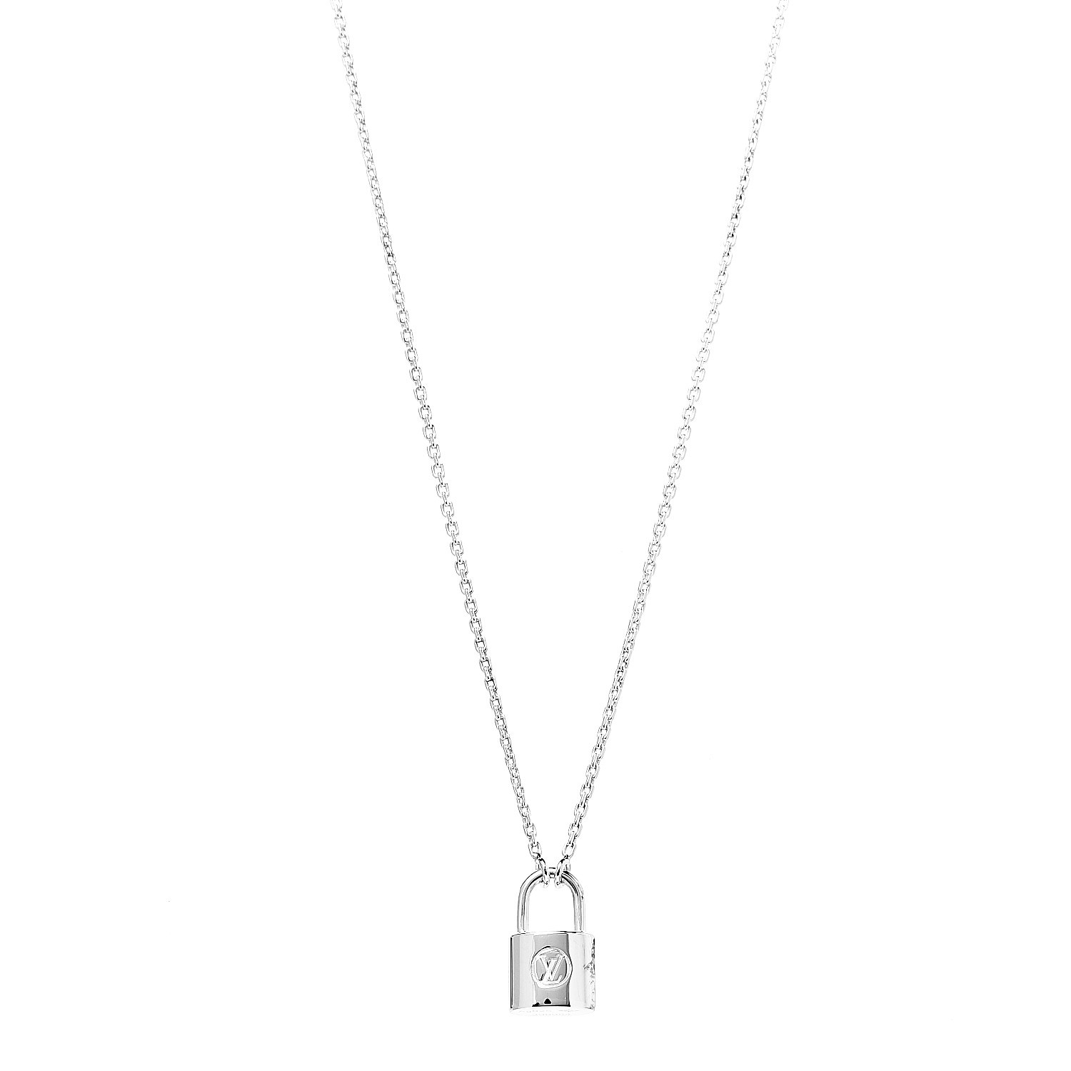 LOUIS VUITTON Sterling Silver Lockit Necklace 536699