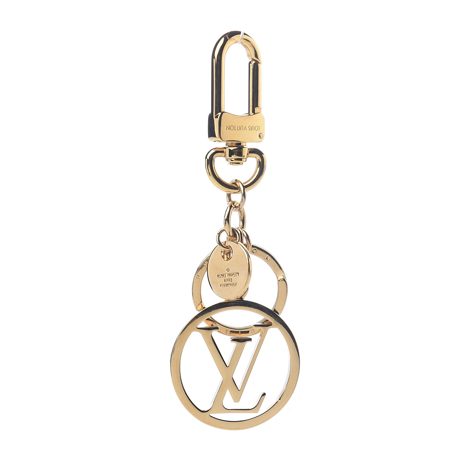 LOUIS VUITTON LV Circle Bag Charm Key Holder Gold 524273