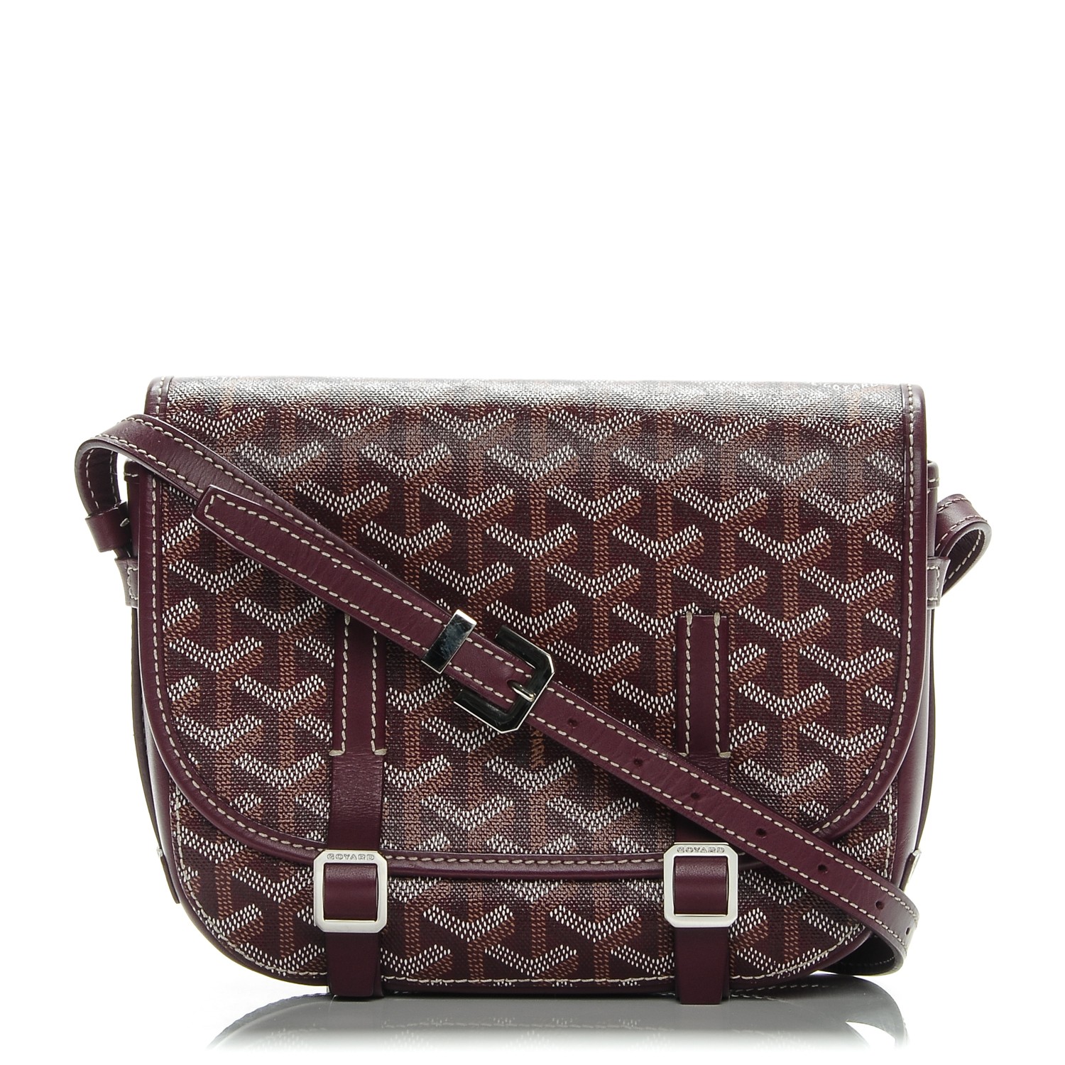 GOYARD Goyardine Belvedere PM Messenger Bag Burgundy 199923