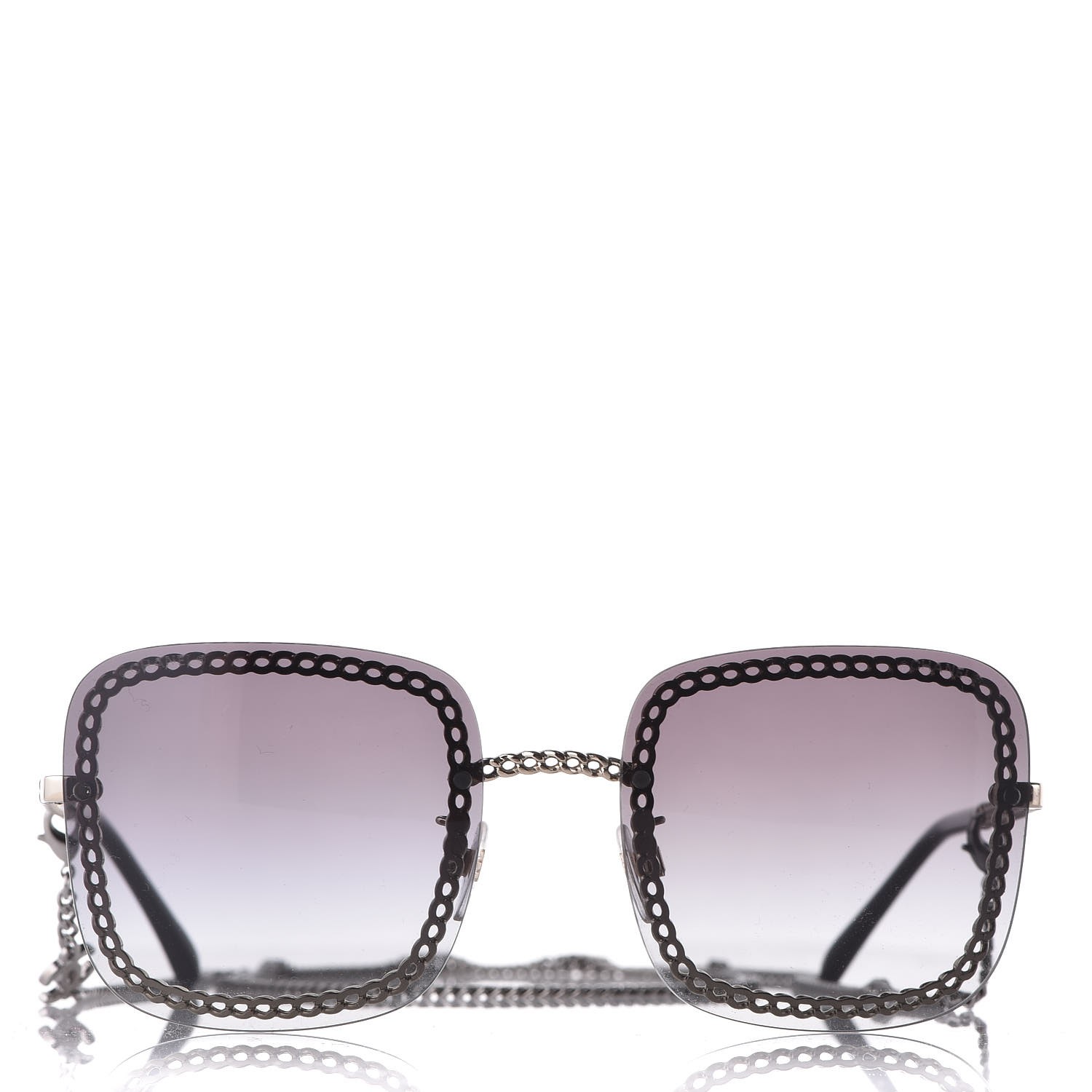 chanel square sunglasses with chain