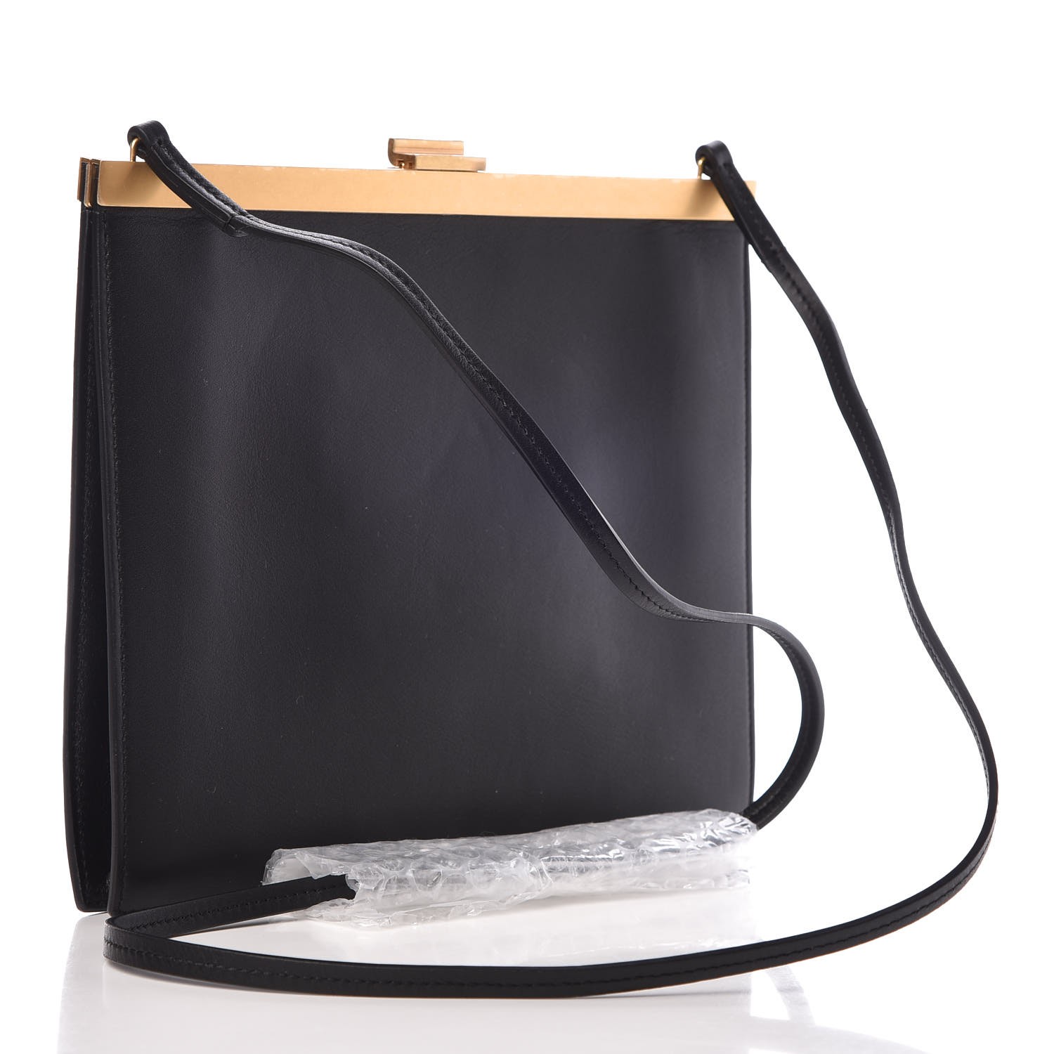 CELINE Smooth Calfskin Mini Clasp Bag Black 333668 | FASHIONPHILE