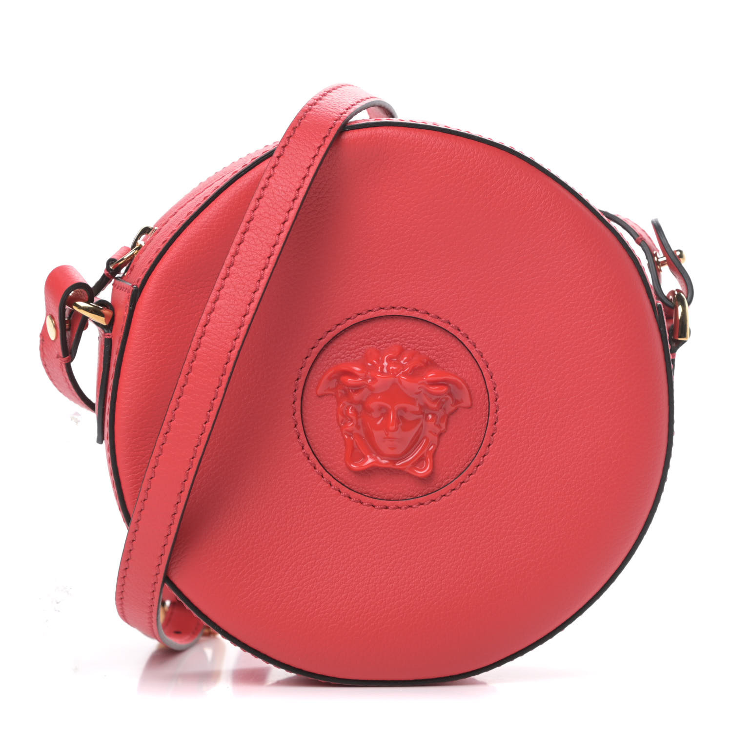 round red handbag