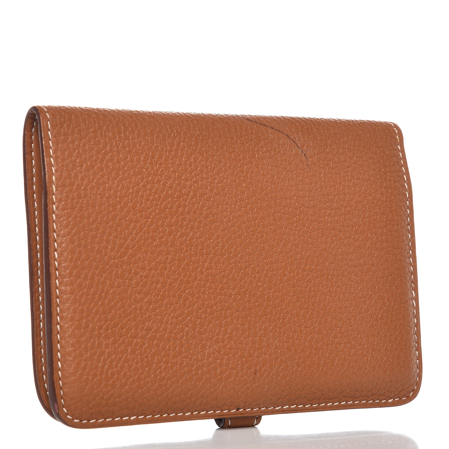 HERMES Togo Dogon Compact Wallet Gold 266795