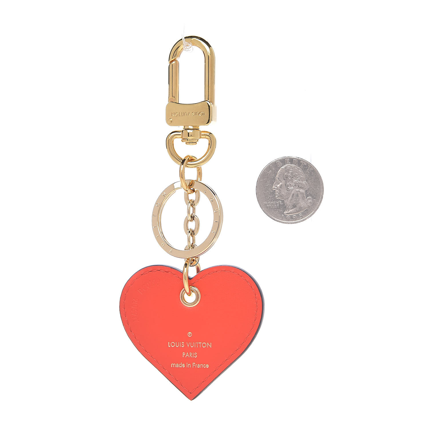 LOUIS VUITTON Vernis Degrade Love Lock Heart Key Holder Bag Charm Pink Red 593232