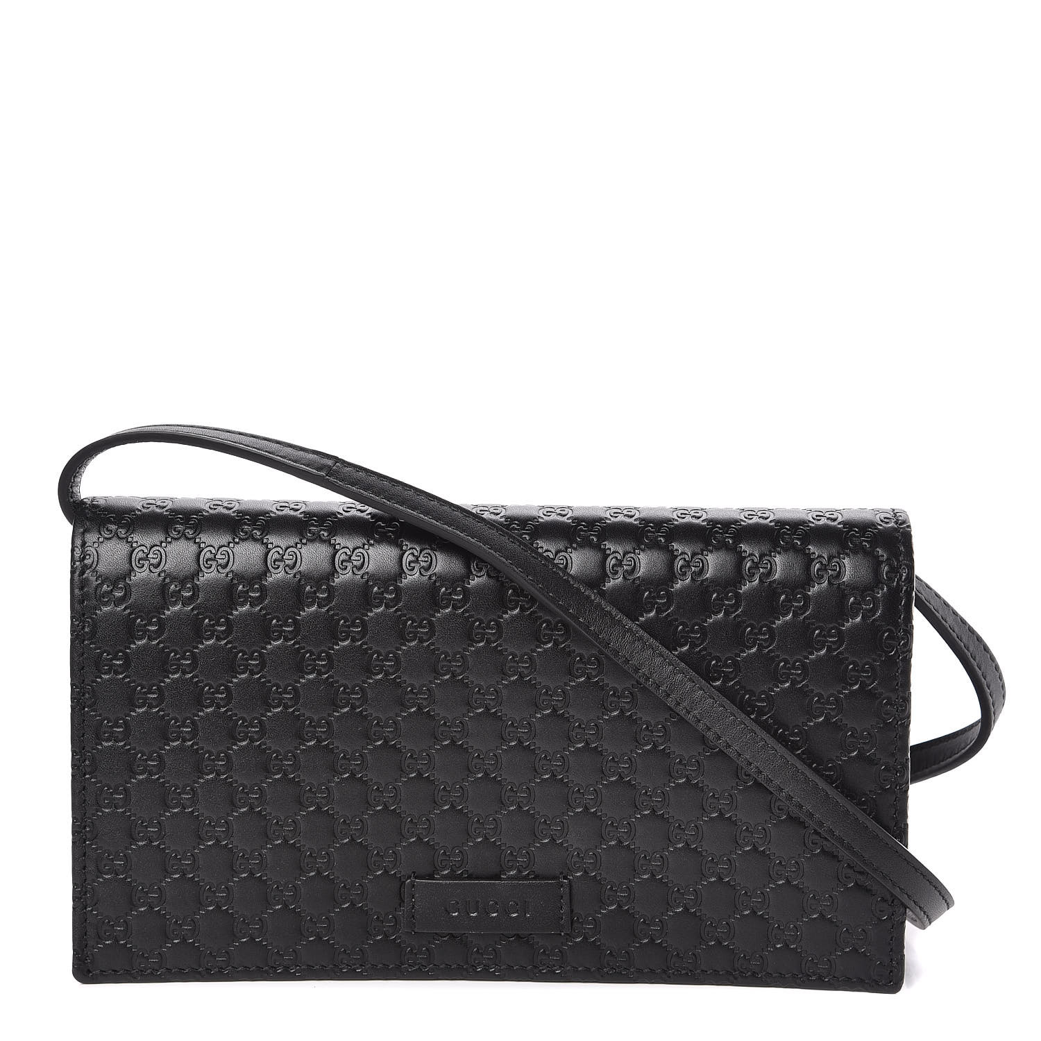 GUCCI Microguccissima Crossbody Wallet Black 500473