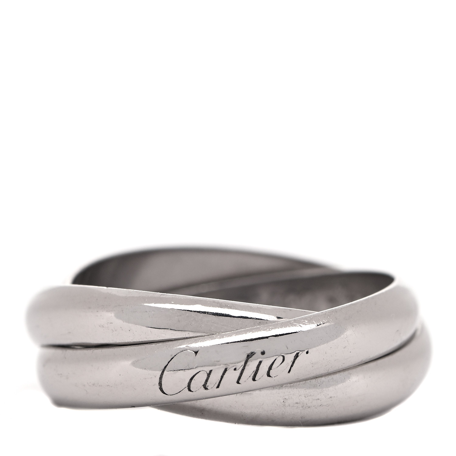 CARTIER 18K White Gold Classic Trinity Ring 57 8 831016 | FASHIONPHILE