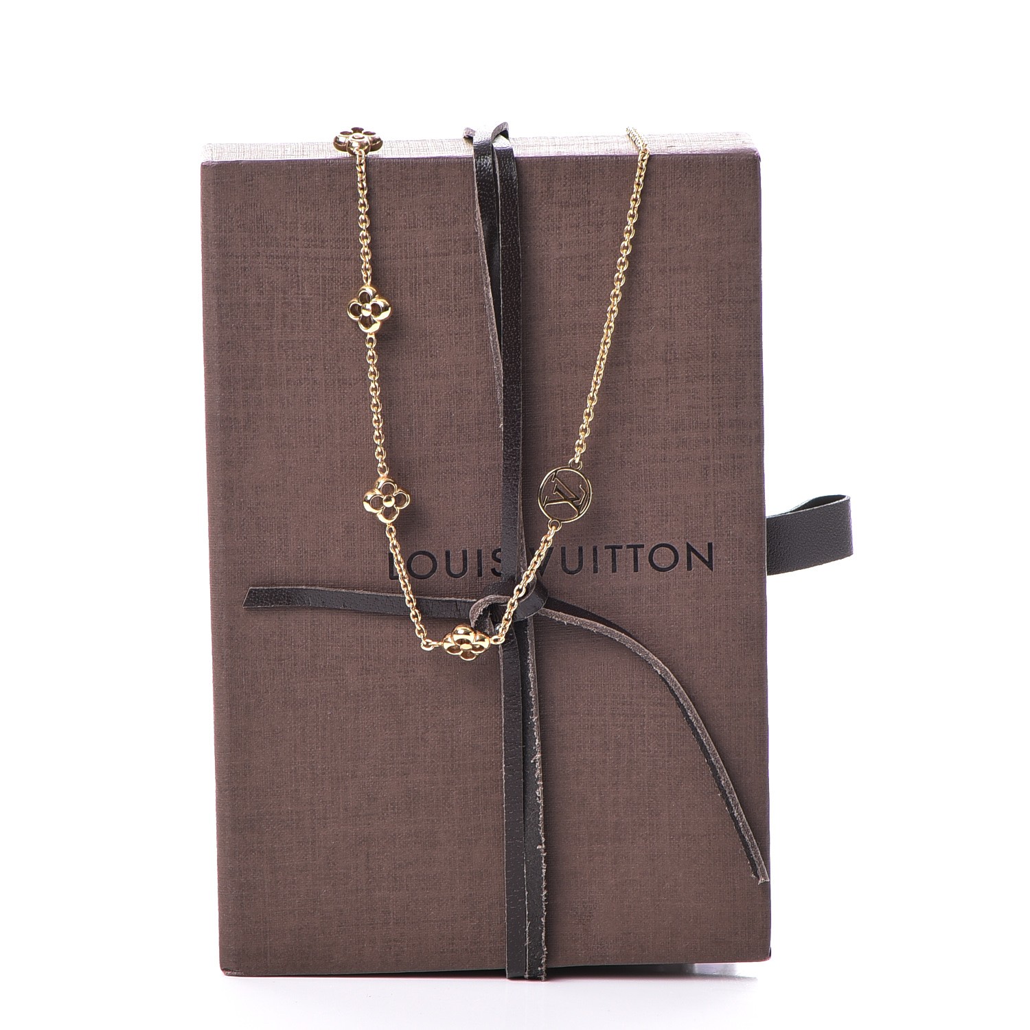 LOUIS VUITTON Flower Full Necklace Gold 248713