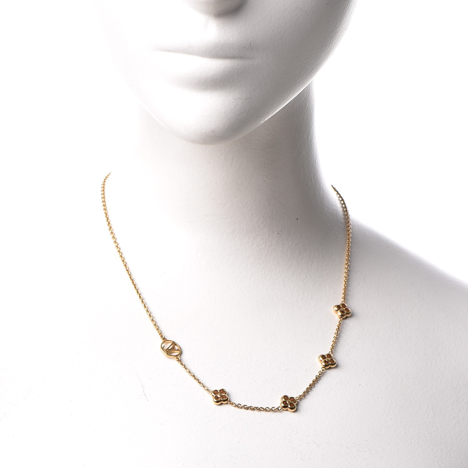 LOUIS VUITTON Flower Full Necklace Gold 248713