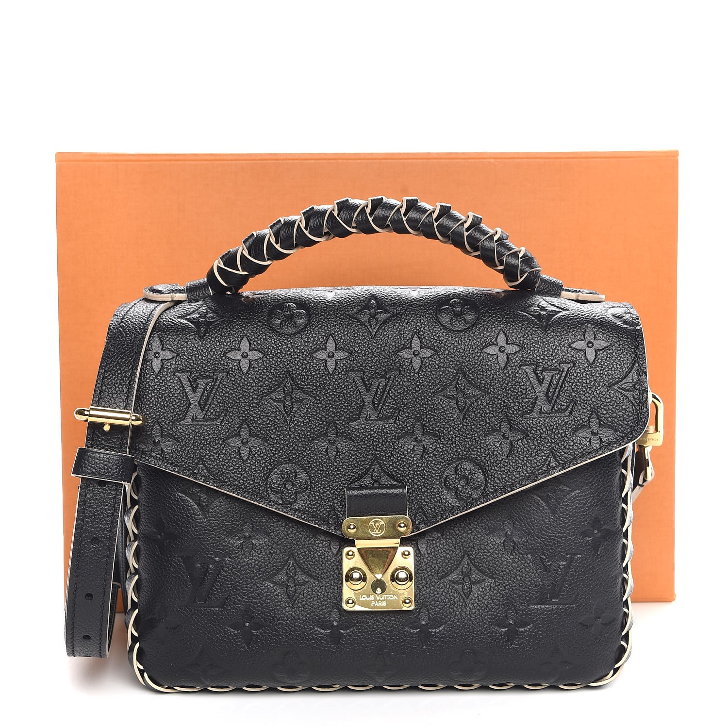 Louis Vuitton Braided Handle Pochette Metis Monogram Empreinte Leather at  1stDibs