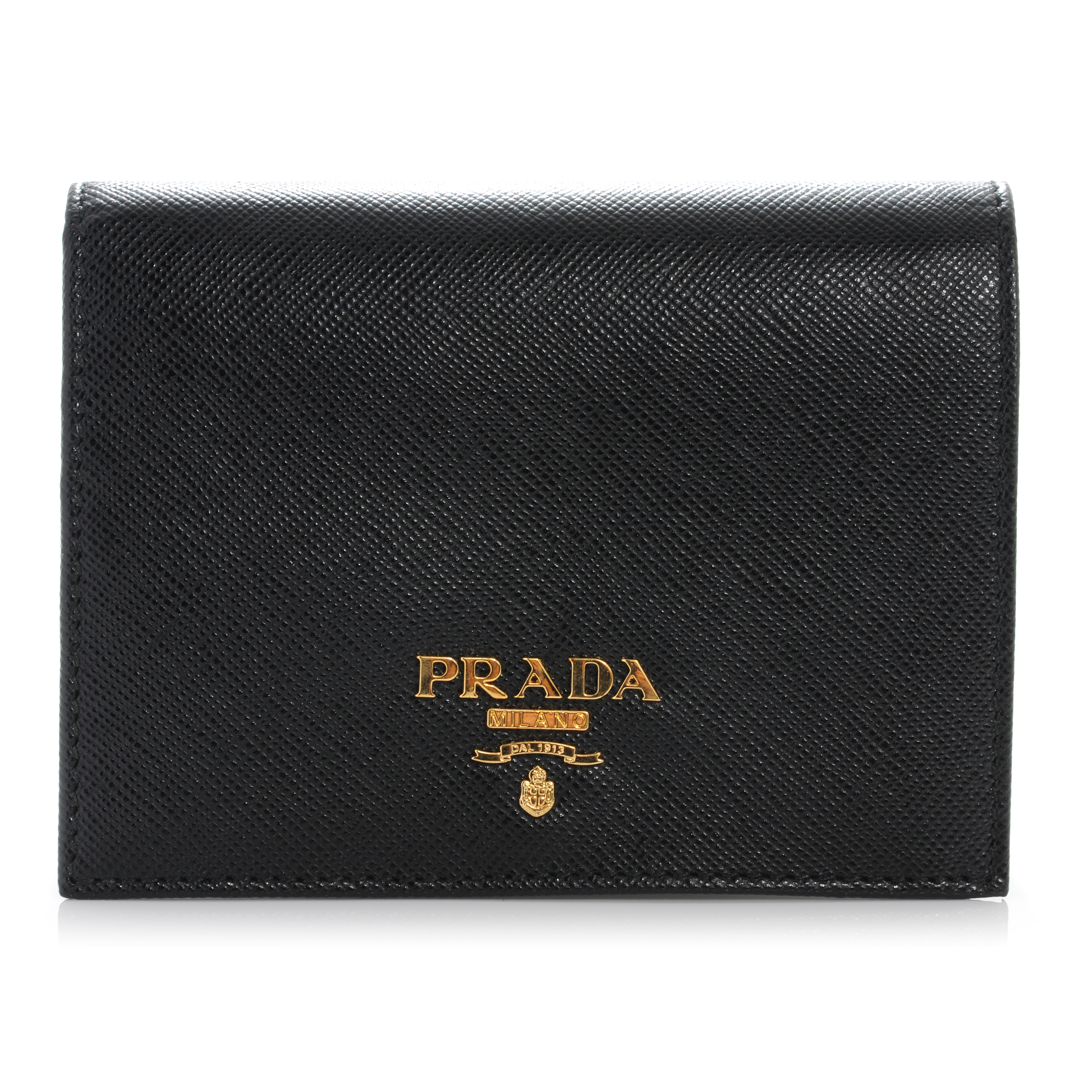 PRADA Saffiano Metal Bi-Fold Wallet Nero Black 43150