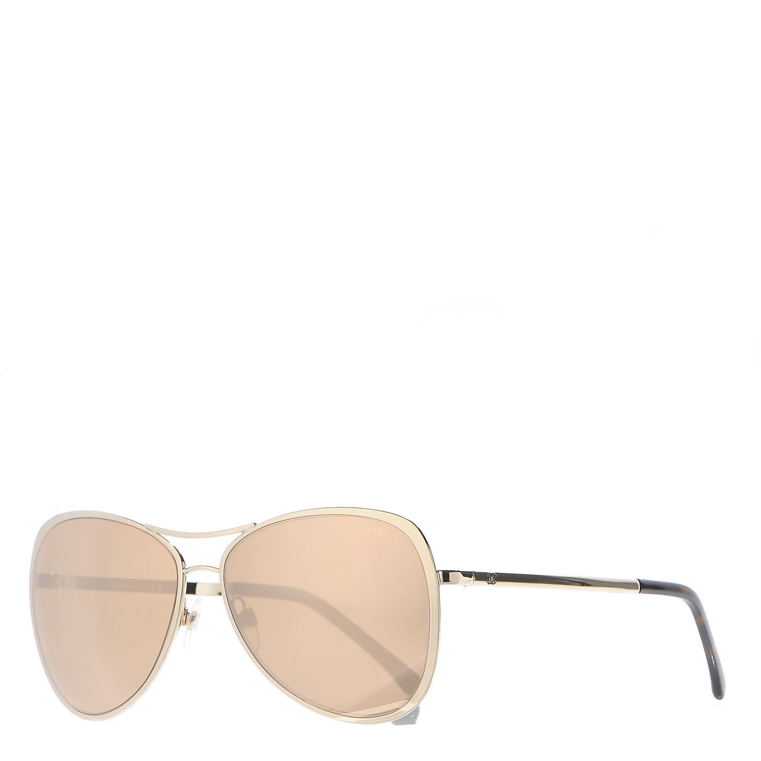 CHANEL 18K Pilot Summer Sunglasses 4223 Gold 285152