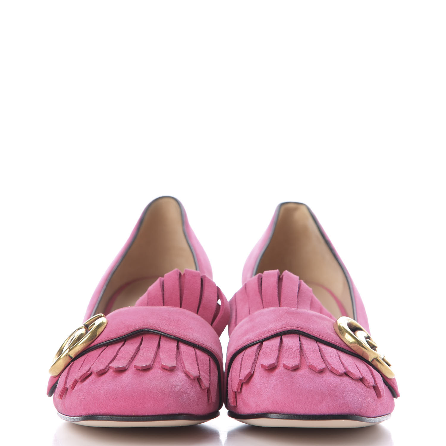 gucci marmont suede loafer pumps