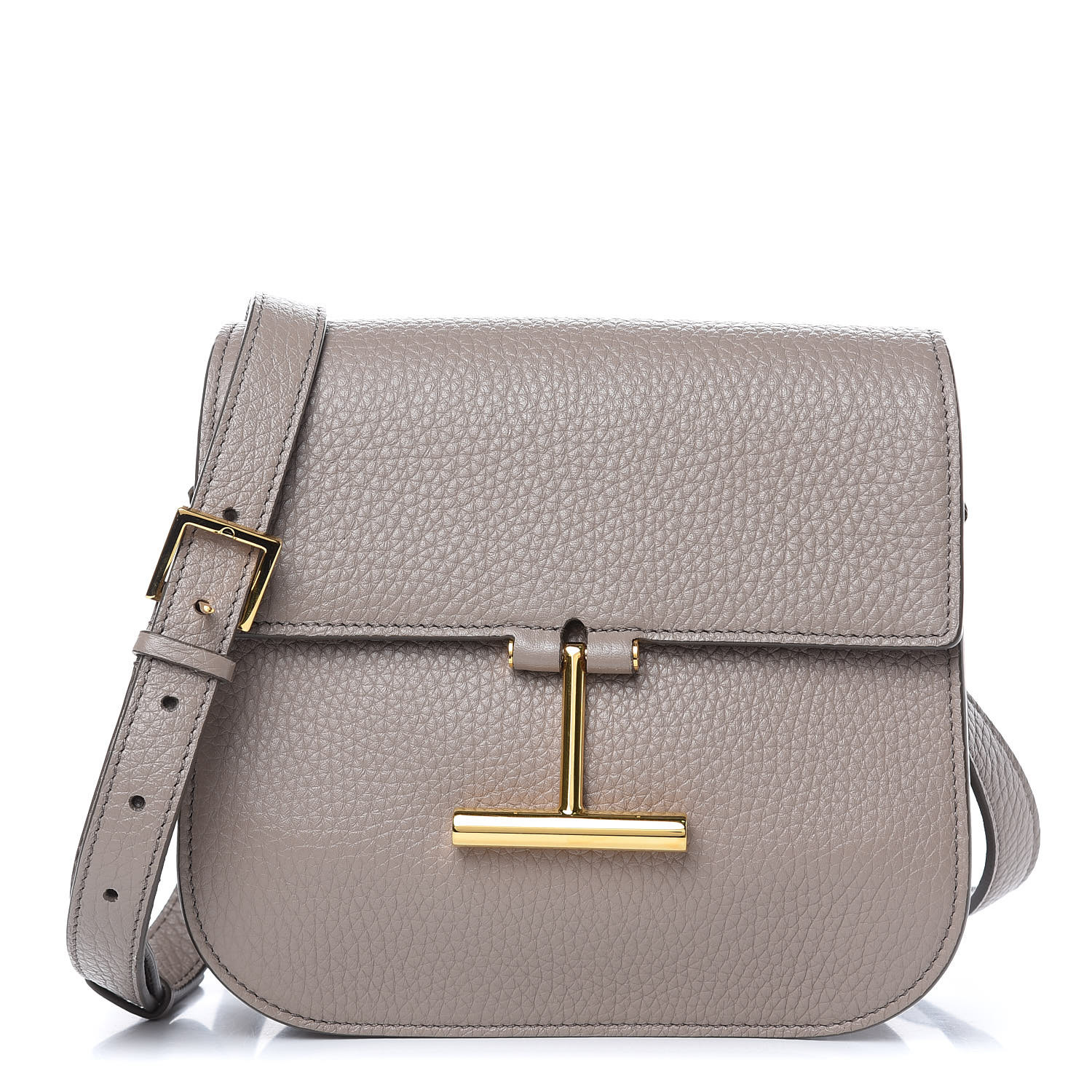 TOM FORD Calfskin Mini T Clasp Tara Crossbody Bag Taupe 413552