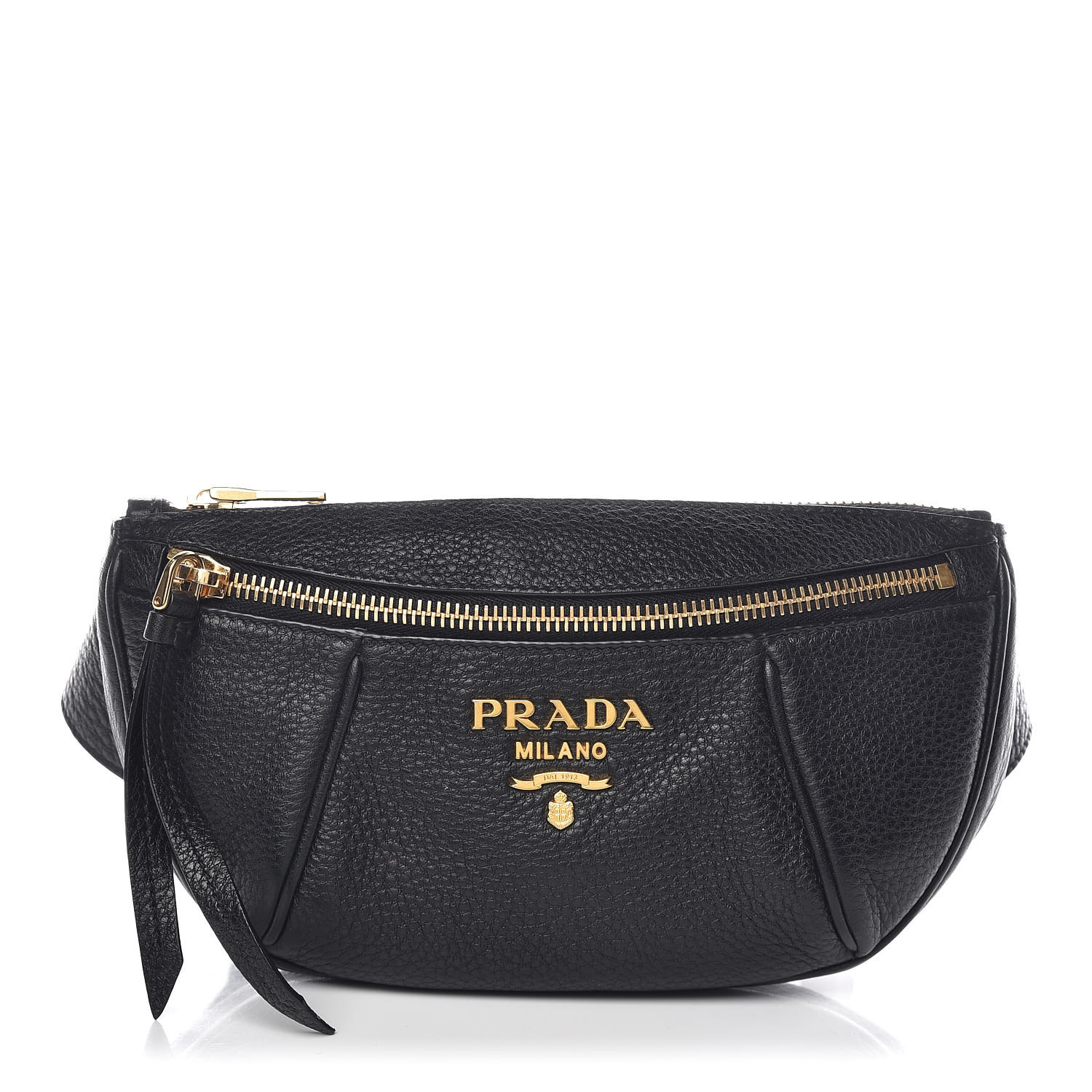 PRADA Vitello Daino Belt Bag M Black 