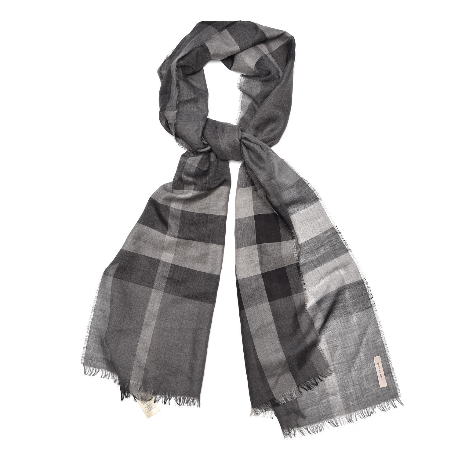 burberry giant check wool & silk gauze scarf