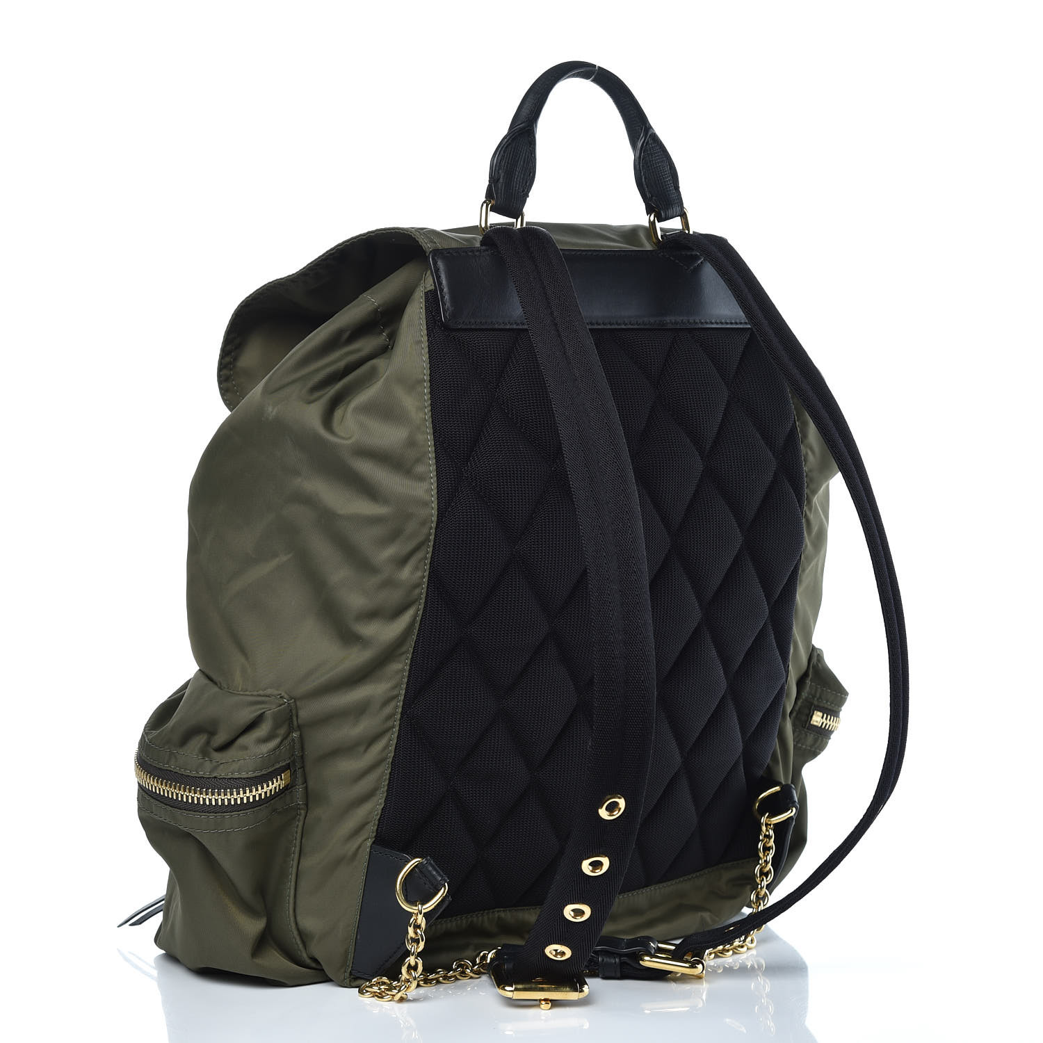 BURBERRY Nylon Large Rucksack Backpack Canvas Green 363765 | FASHIONPHILE