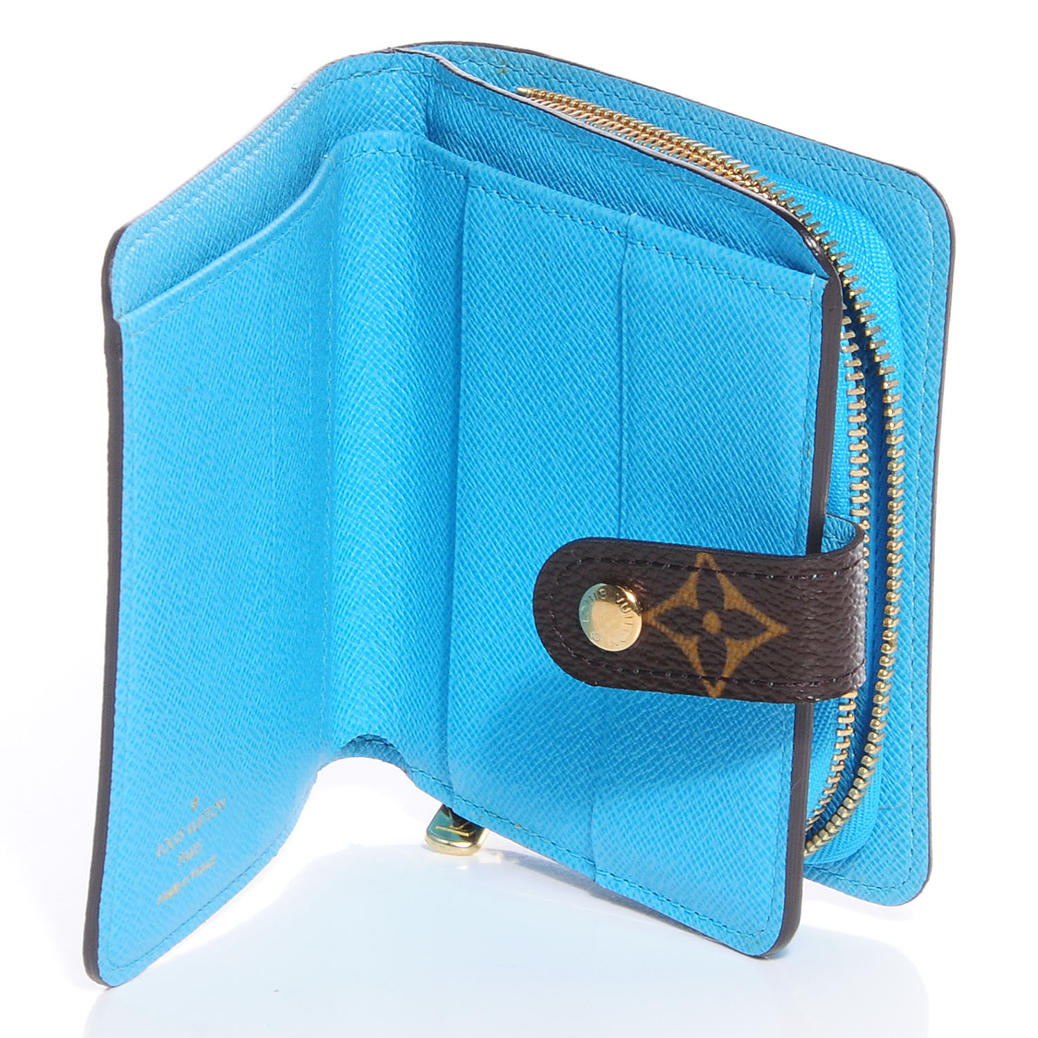 LOUIS VUITTON Monogram Groom Compact Zip Wallet Blue 71356