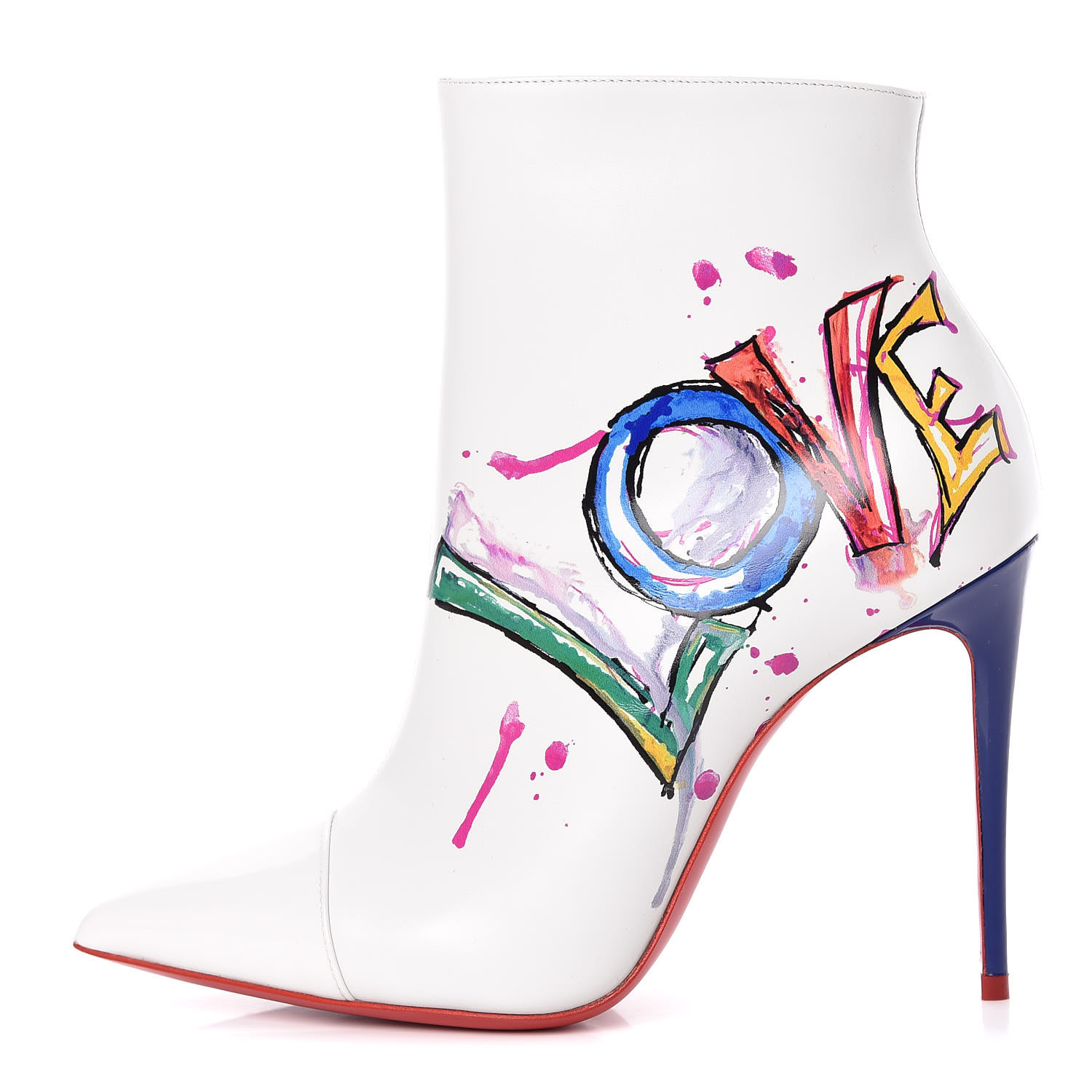 white louboutin booties