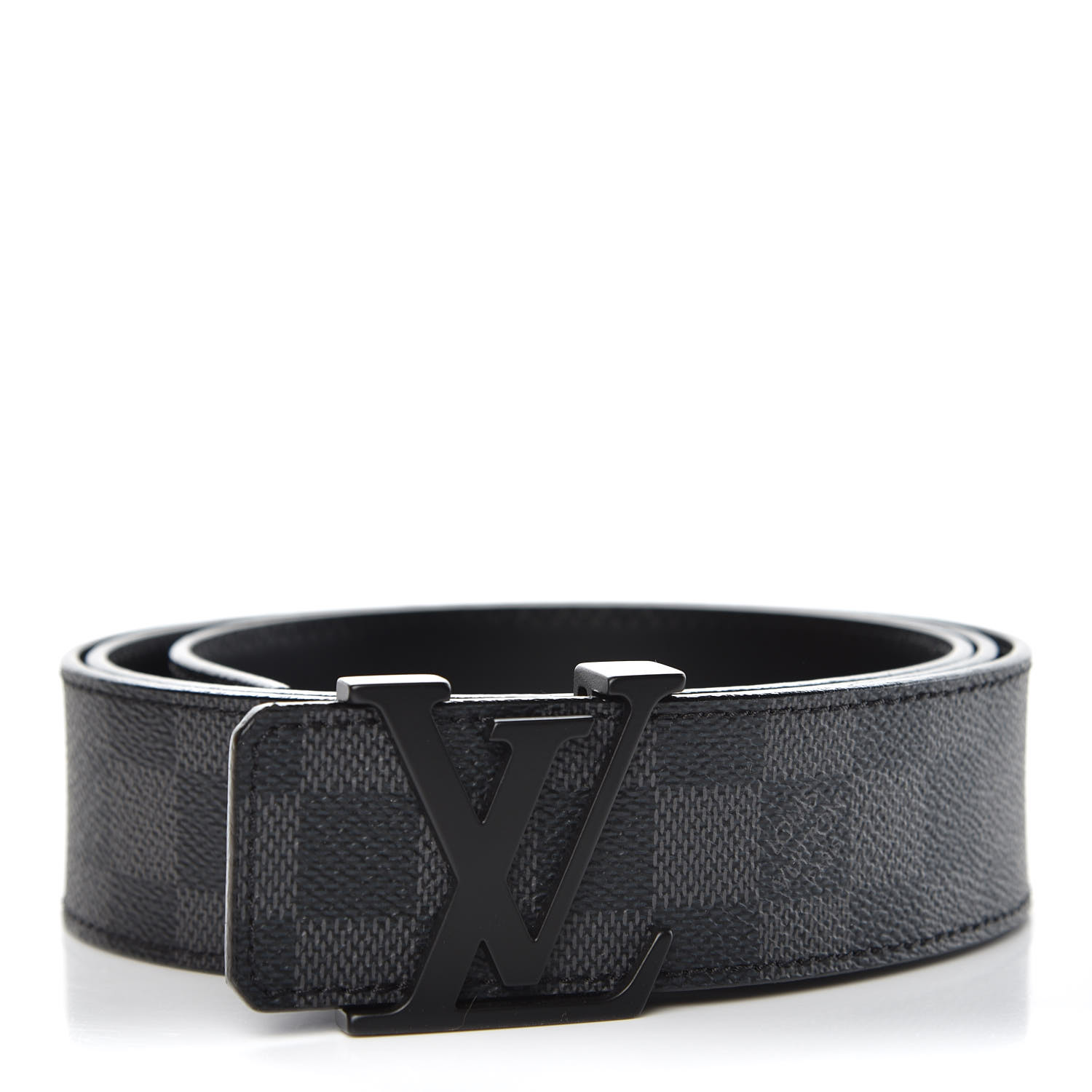 LOUIS VUITTON Damier Graphite 40mm LV Initiales Belt 110 44 359565