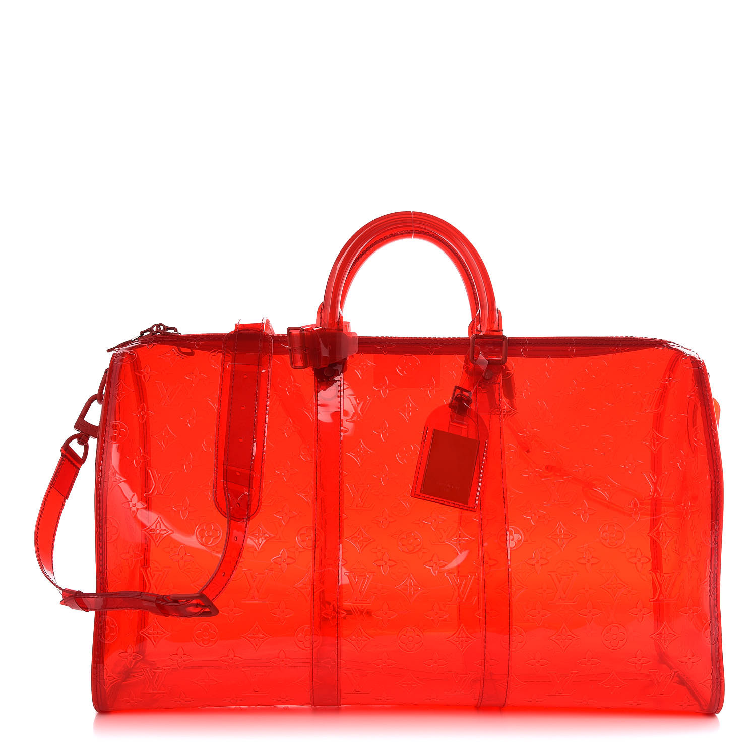 LOUIS VUITTON PVC Monogram Keepall Bandouliere 50 Grenadine Red 359581