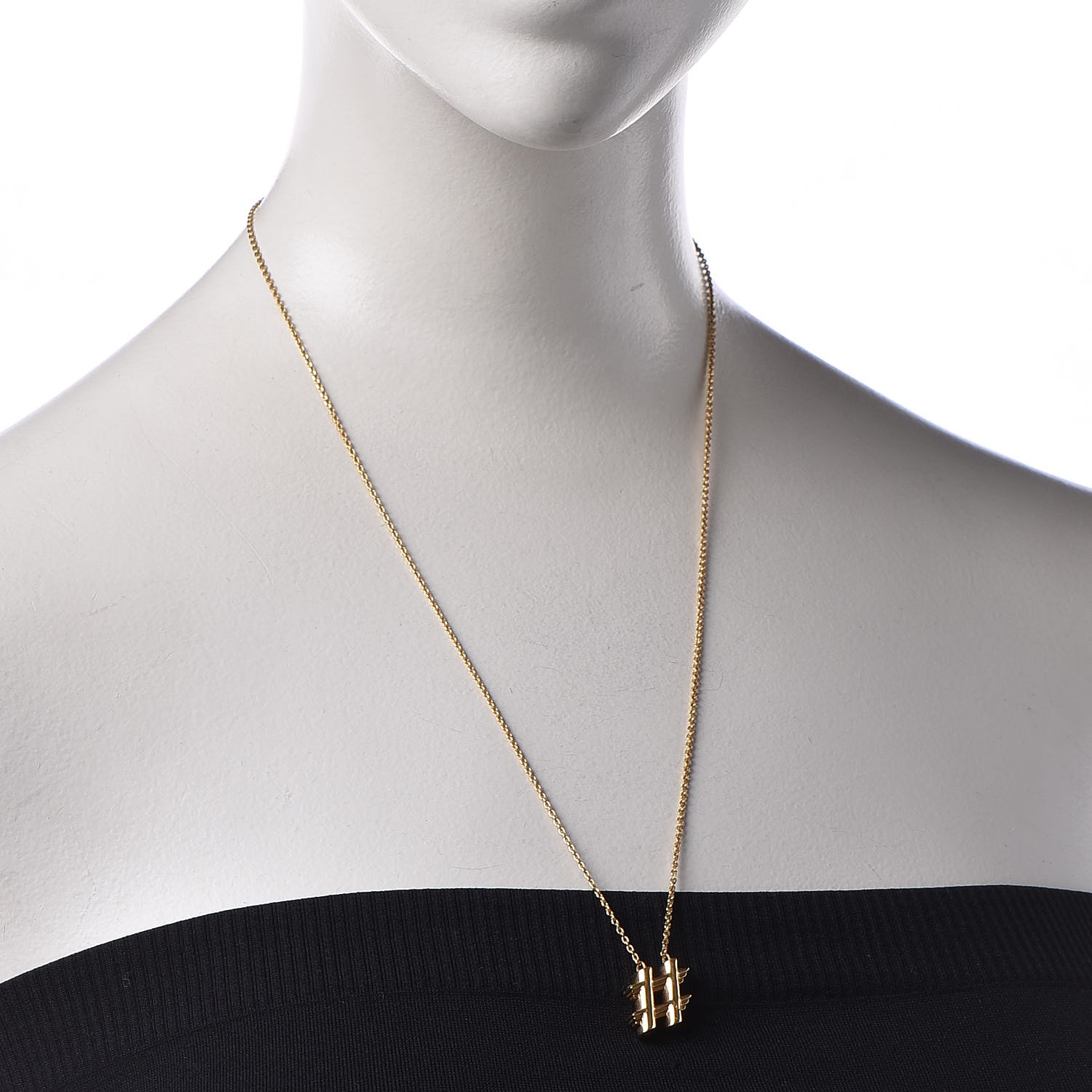 LOUIS VUITTON LV And Me Hashtag Necklace Gold 293302 | FASHIONPHILE