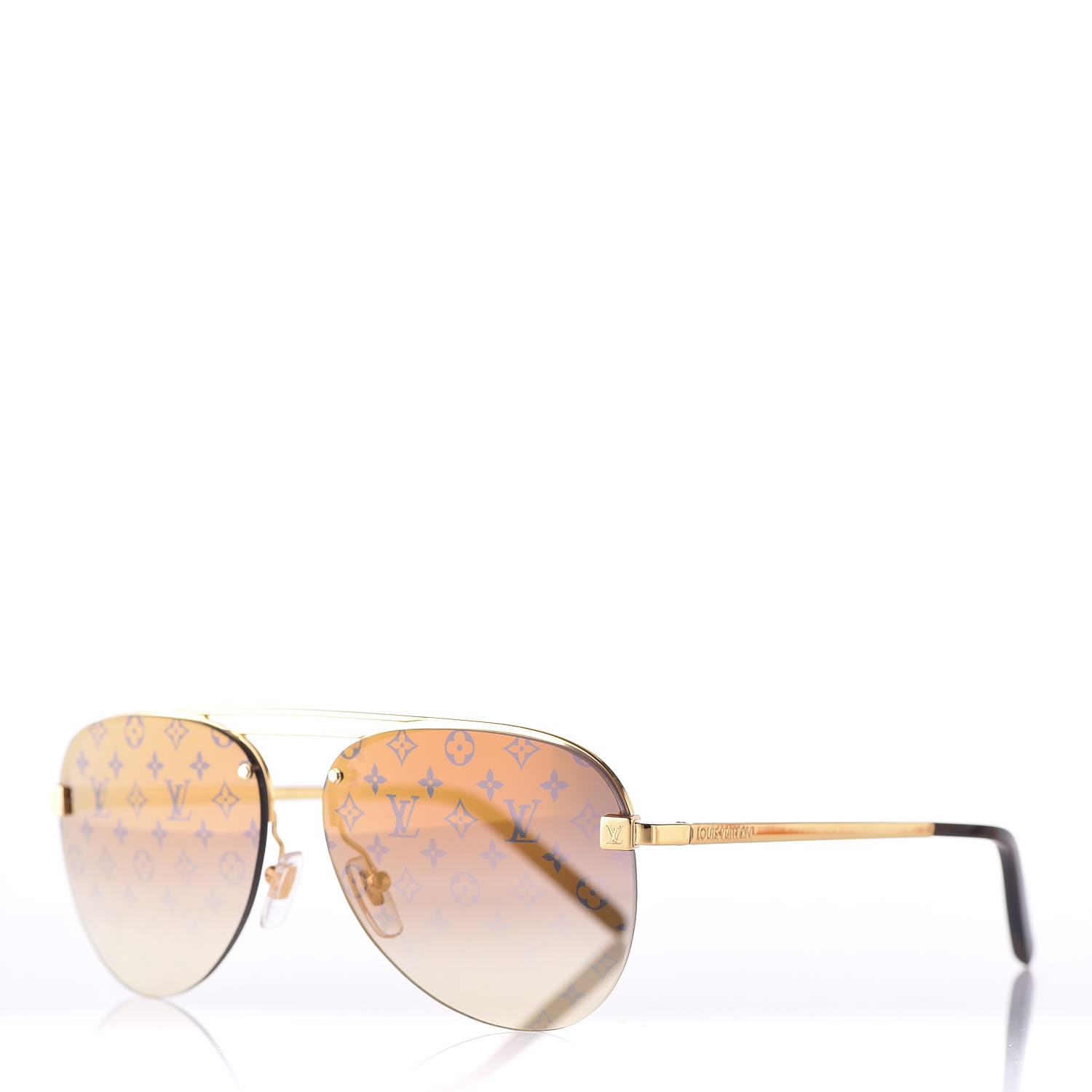 LOUIS VUITTON Clockwise Sunglasses Z1020W Gold 323080