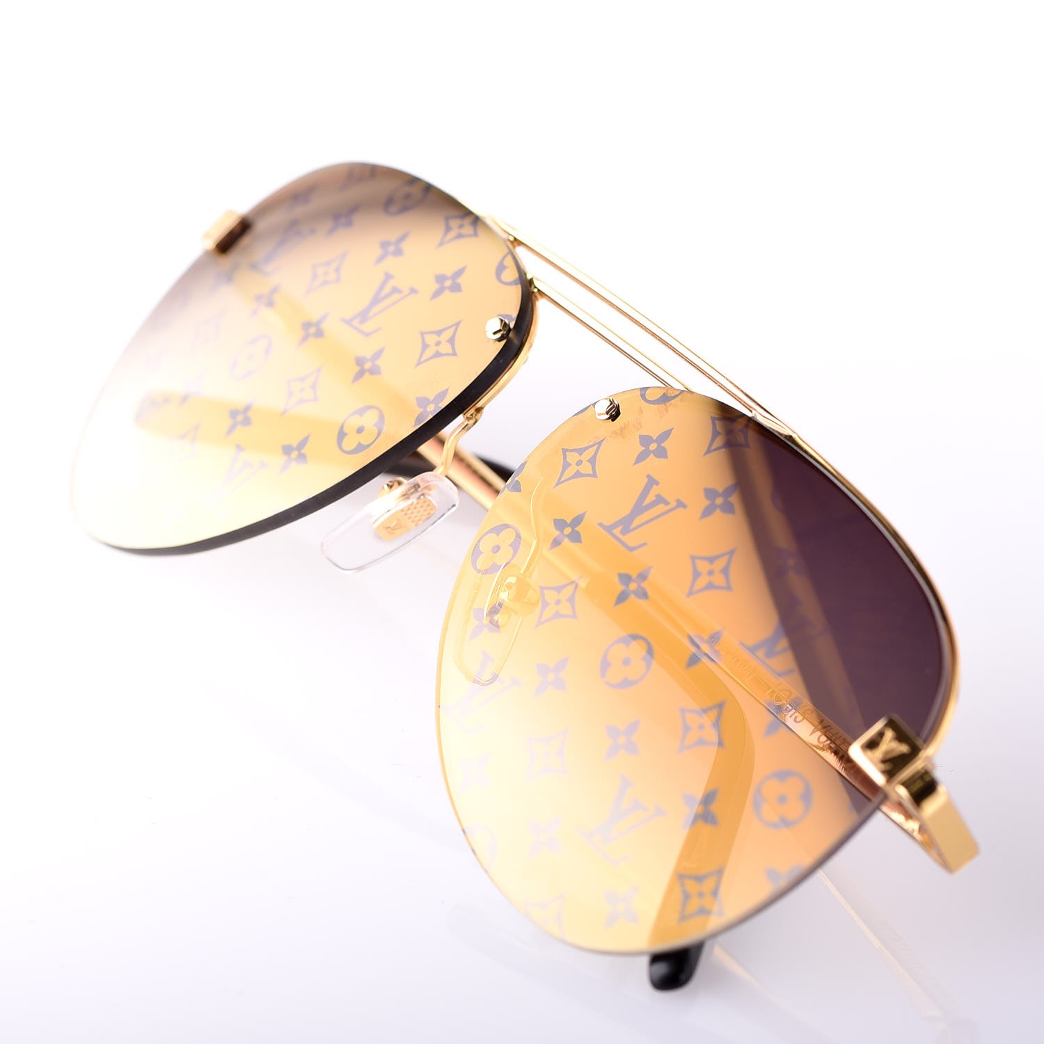 LOUIS VUITTON Clockwise Sunglasses Z1020W Gold 323080