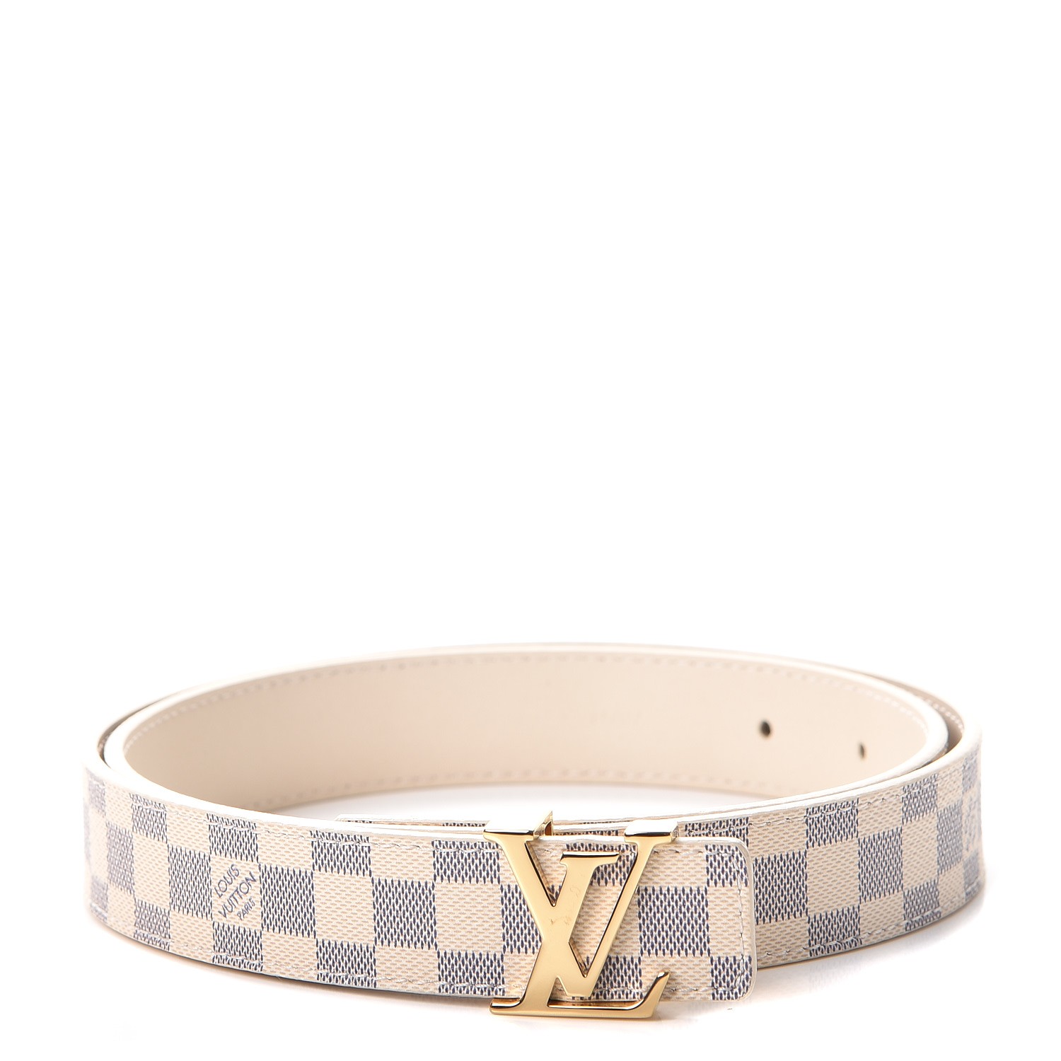 white and gold lv belt