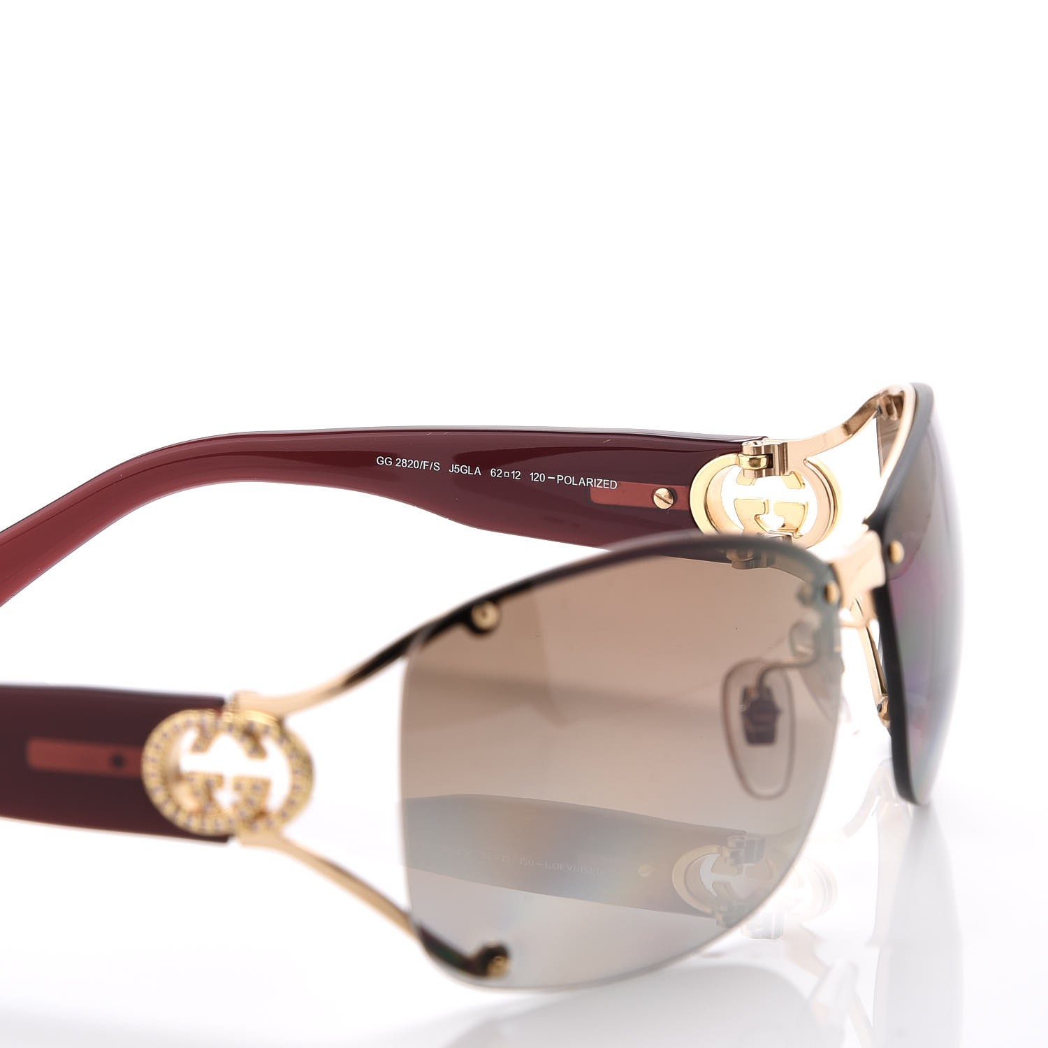 Gucci Crystal Gg 2820 F S Sunglasses Brown 256160