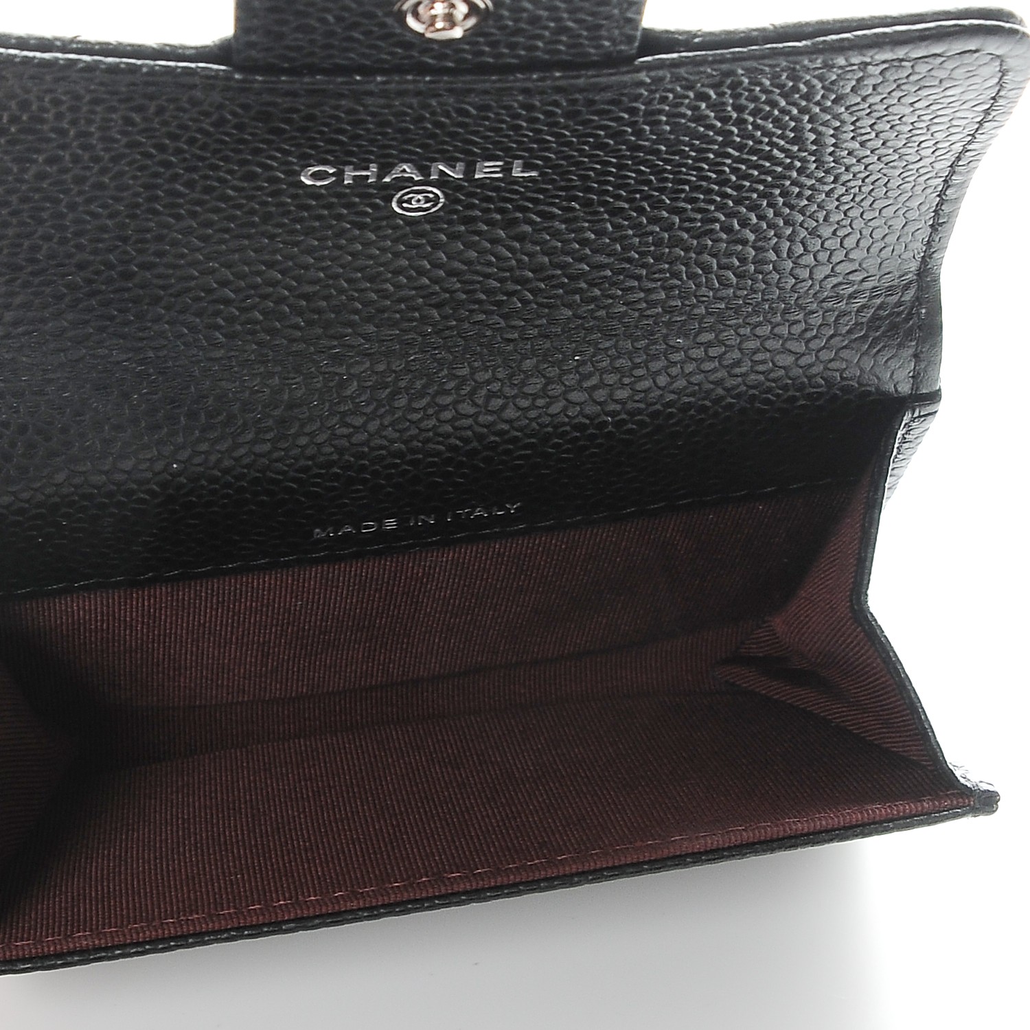 CHANEL Caviar Quilted Coin Purse Black 211889