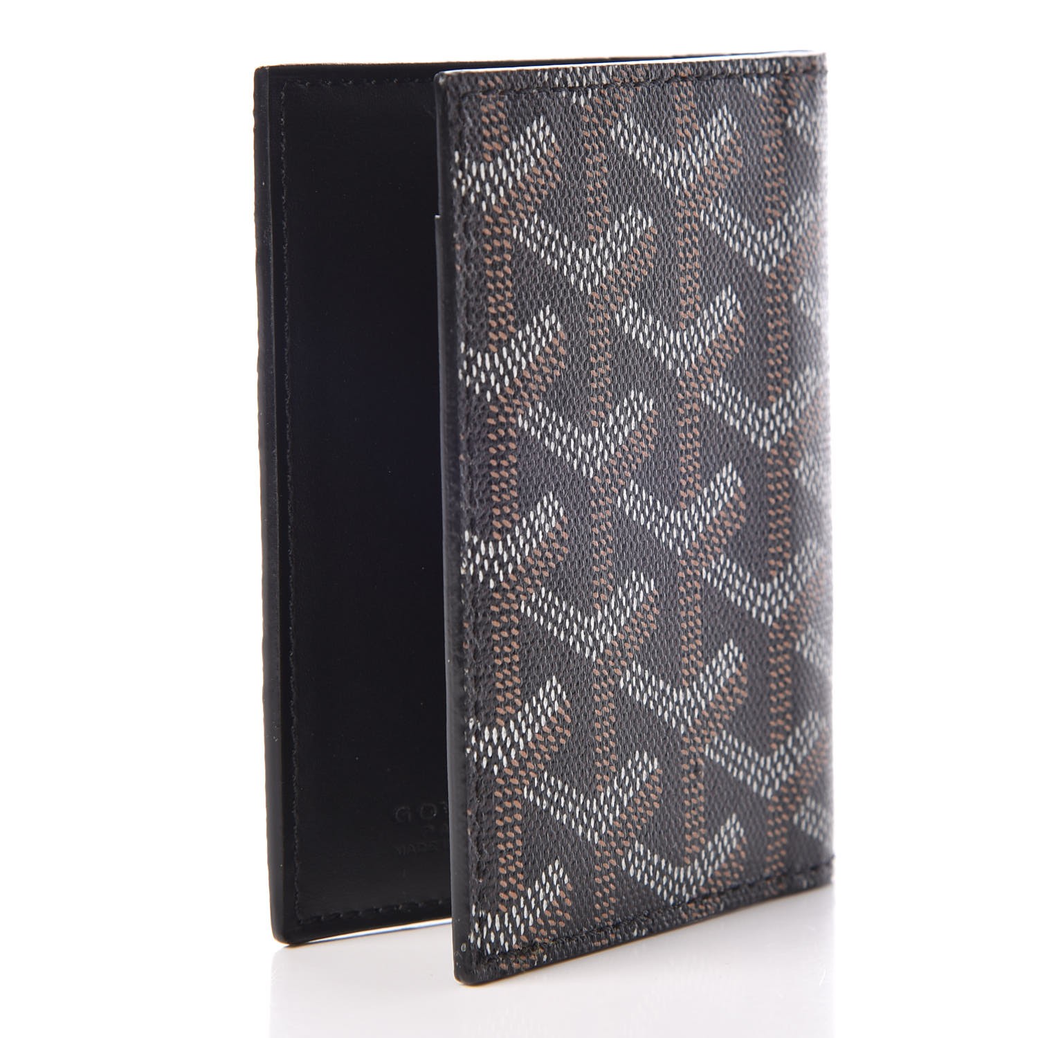 GOYARD Goyardine Saint Marc Folding Card Case Black 316274