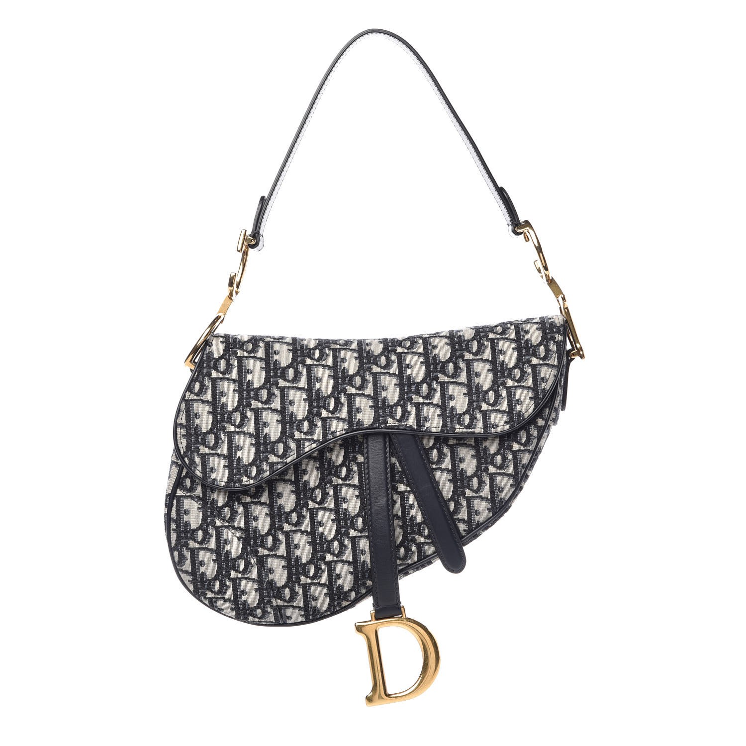 christian dior oblique saddle bag blue