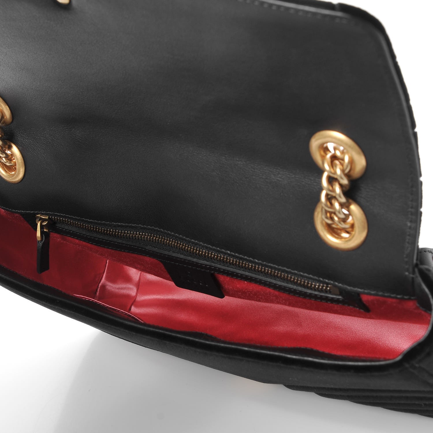 GUCCI Velvet Matelasse Medium GG Marmont Shoulder Bag Black 287398