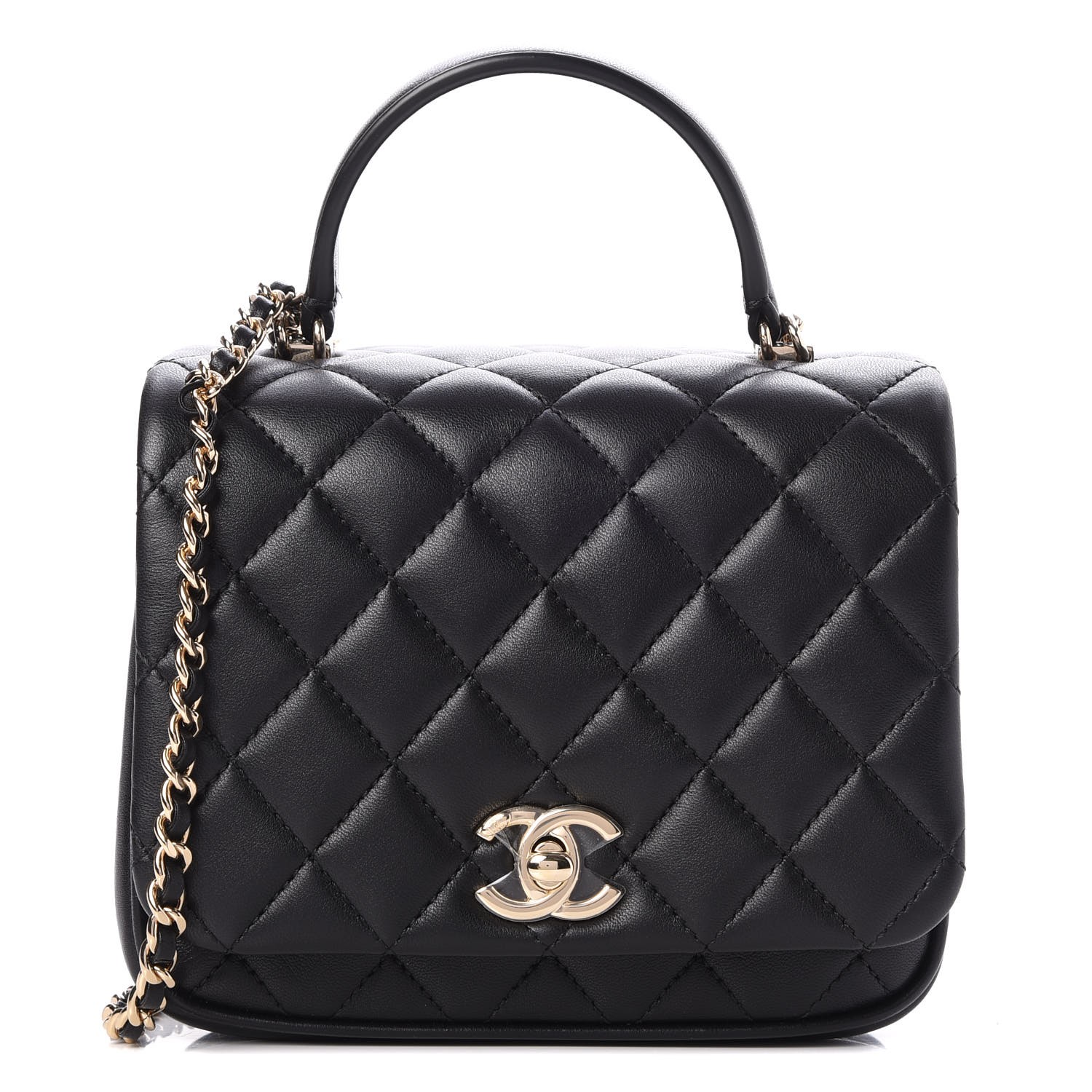 CHANEL Lambskin Quilted Mini Citizen Chic Flap Black 269555