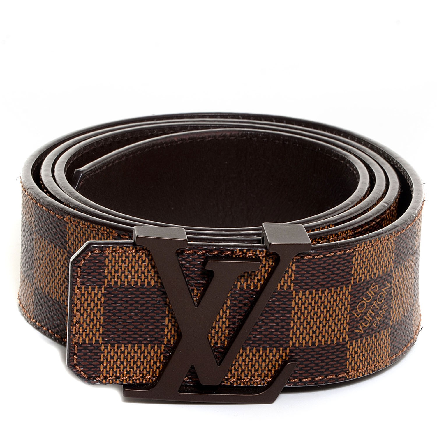 Louis Vuitton LV Initiales 40mm Reversible Belt Brown Damier Ebene. Size 100 cm