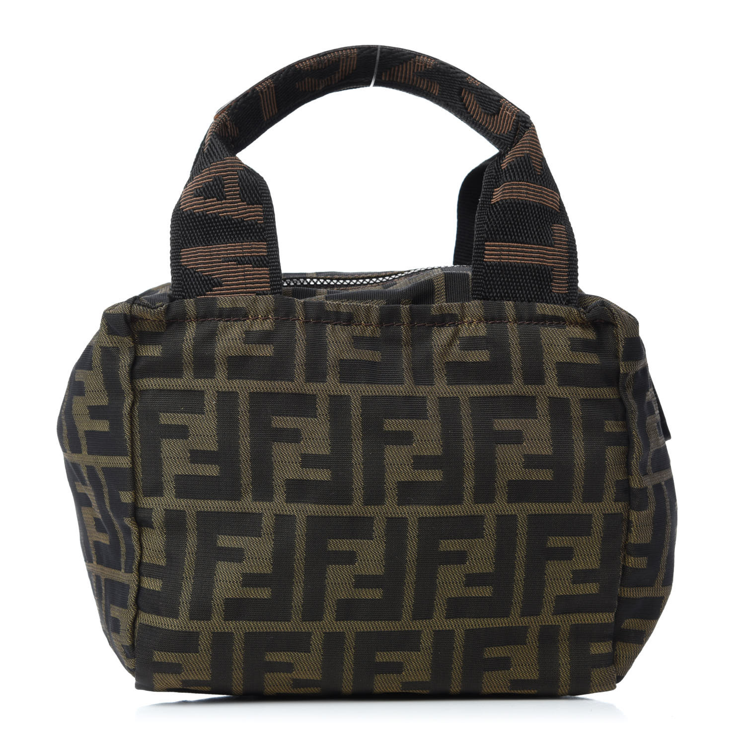 FENDI Fabric FF 1925 Mini Cosmetic Bag Tobacco 722588 | FASHIONPHILE