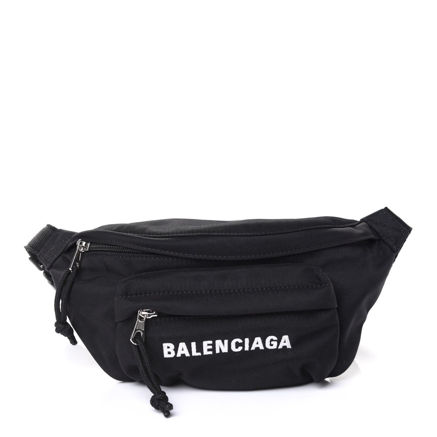 BALENCIAGA Nylon Wheel Logo Belt Bag Black 815081 | FASHIONPHILE
