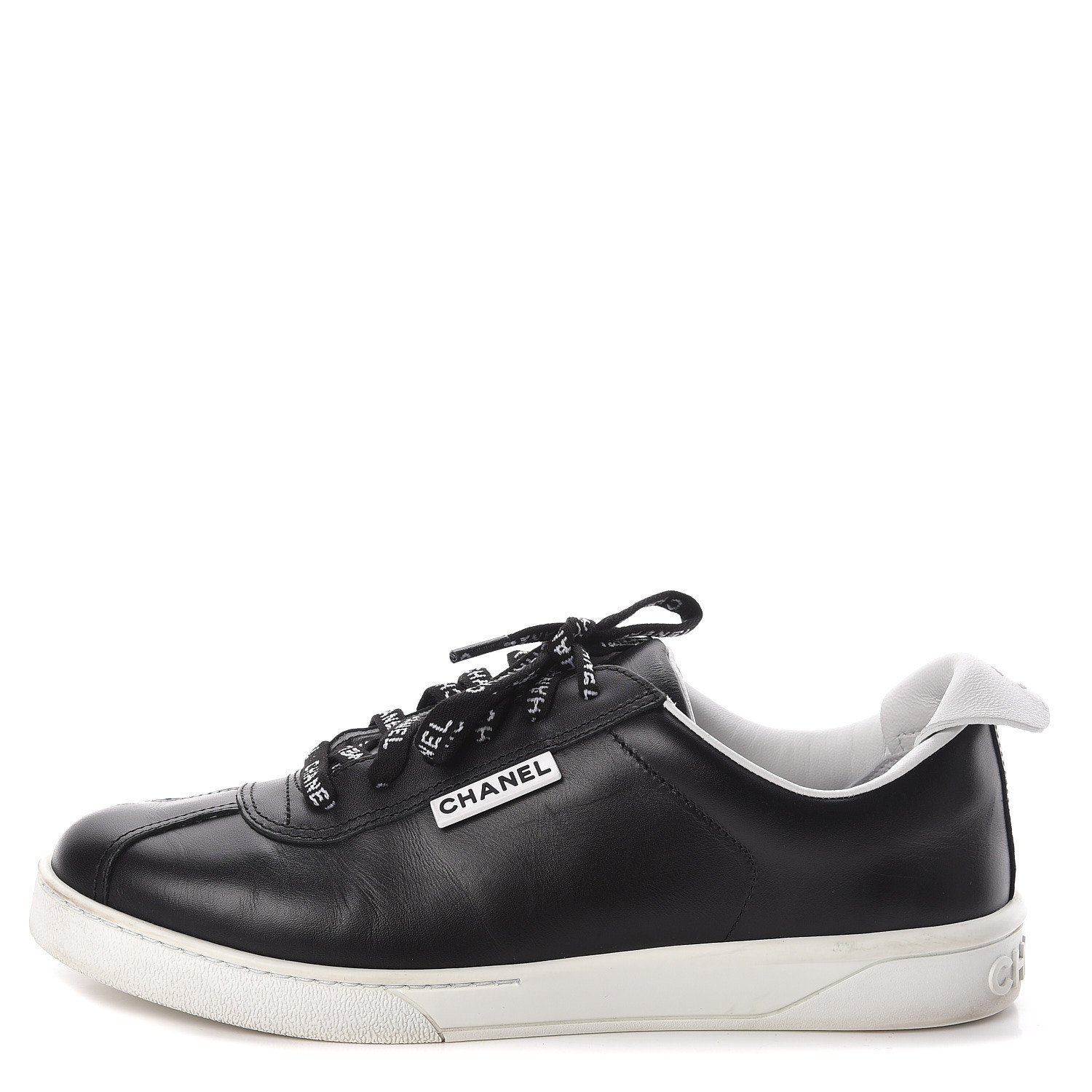 chanel calfskin womens logo sneakers