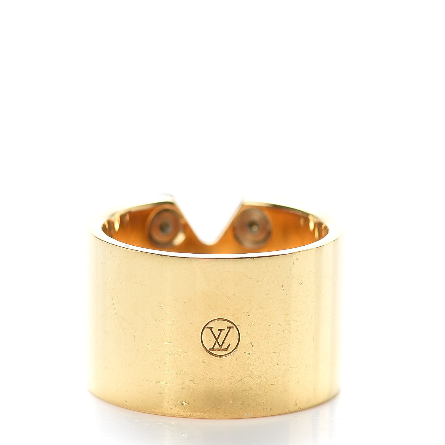 LOUIS VUITTON Brass Essential V Ring M Gold Silver 476109