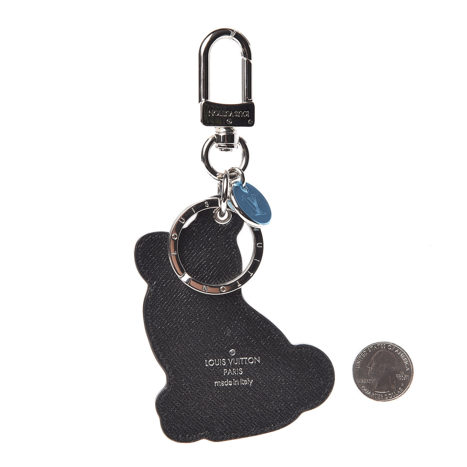 LOUIS VUITTON Calfskin Dog Bag Charm Key Holder 357045