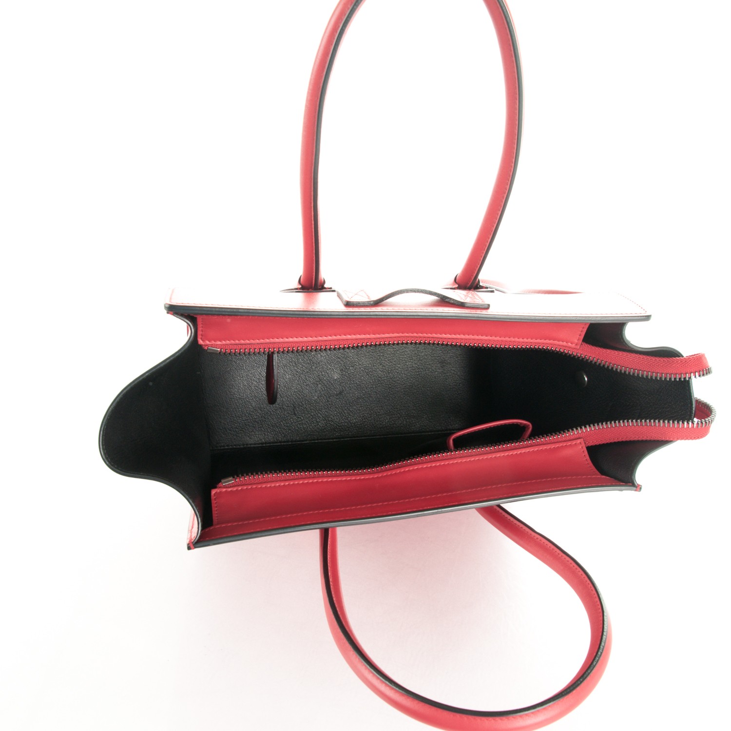 celine micro luggage red