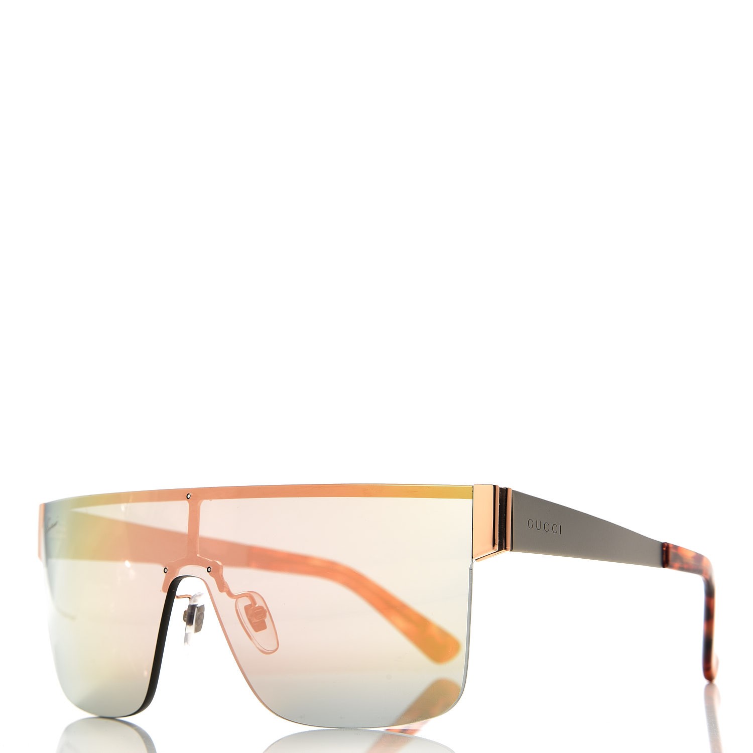 GUCCI Rimless Mirrored Shield 4265/S Sunglasses Copper Gold 262294