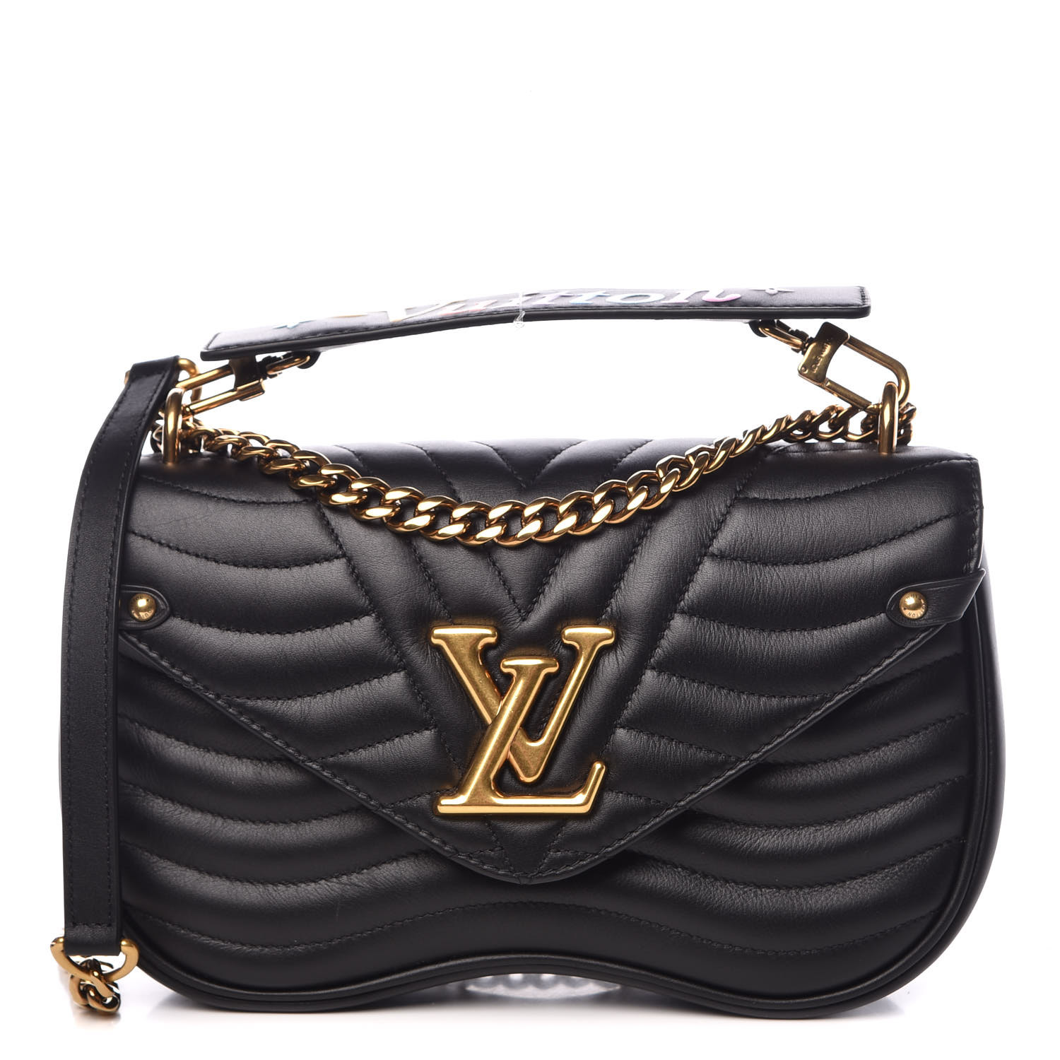 LOUIS VUITTON Calfskin New Wave Chain MM Black 358641