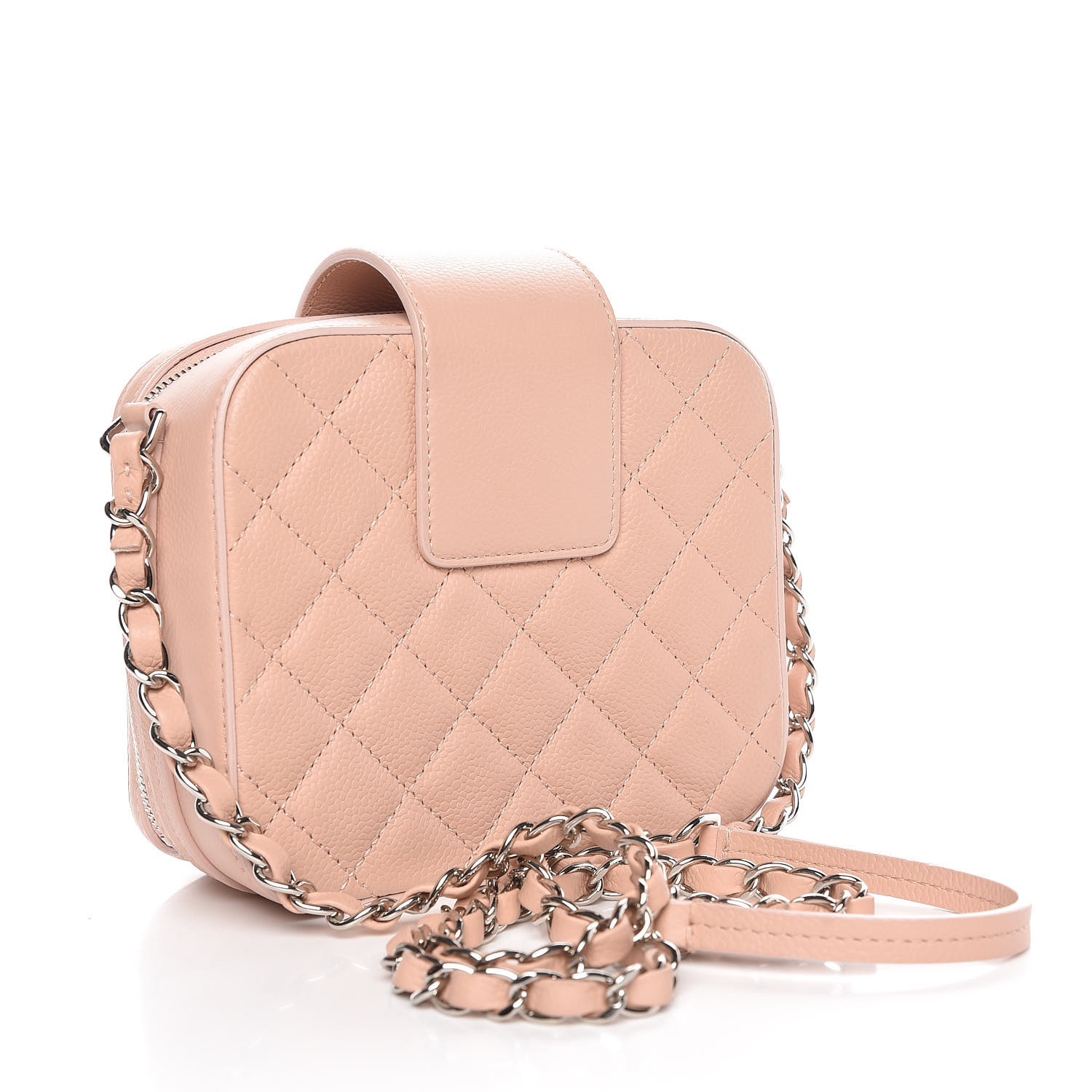 CHANEL Caviar Quilted Mini CC Box Camera Bag Pink 359127