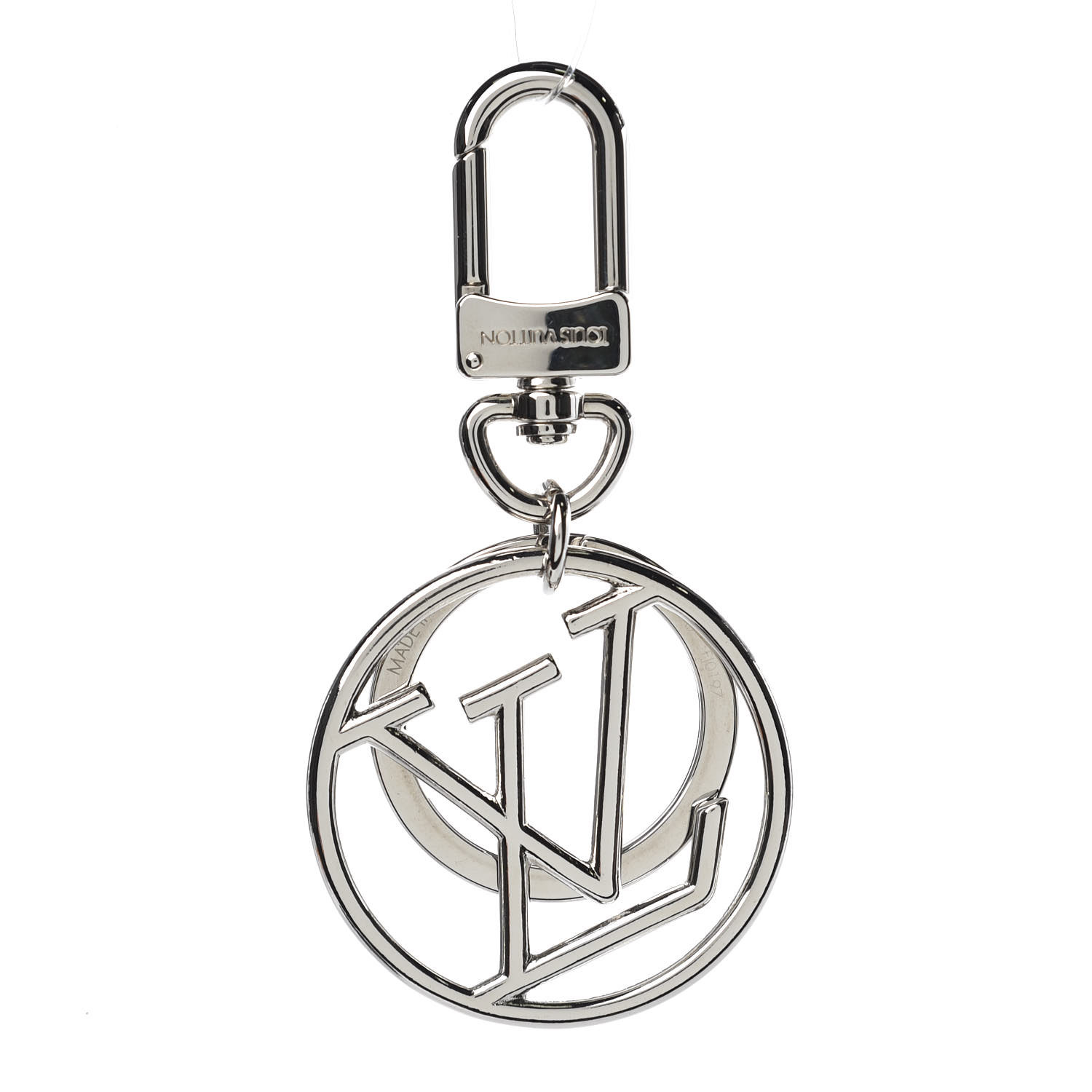 LOUIS VUITTON LV Circle Bag Charm Key Holder Silver 359018
