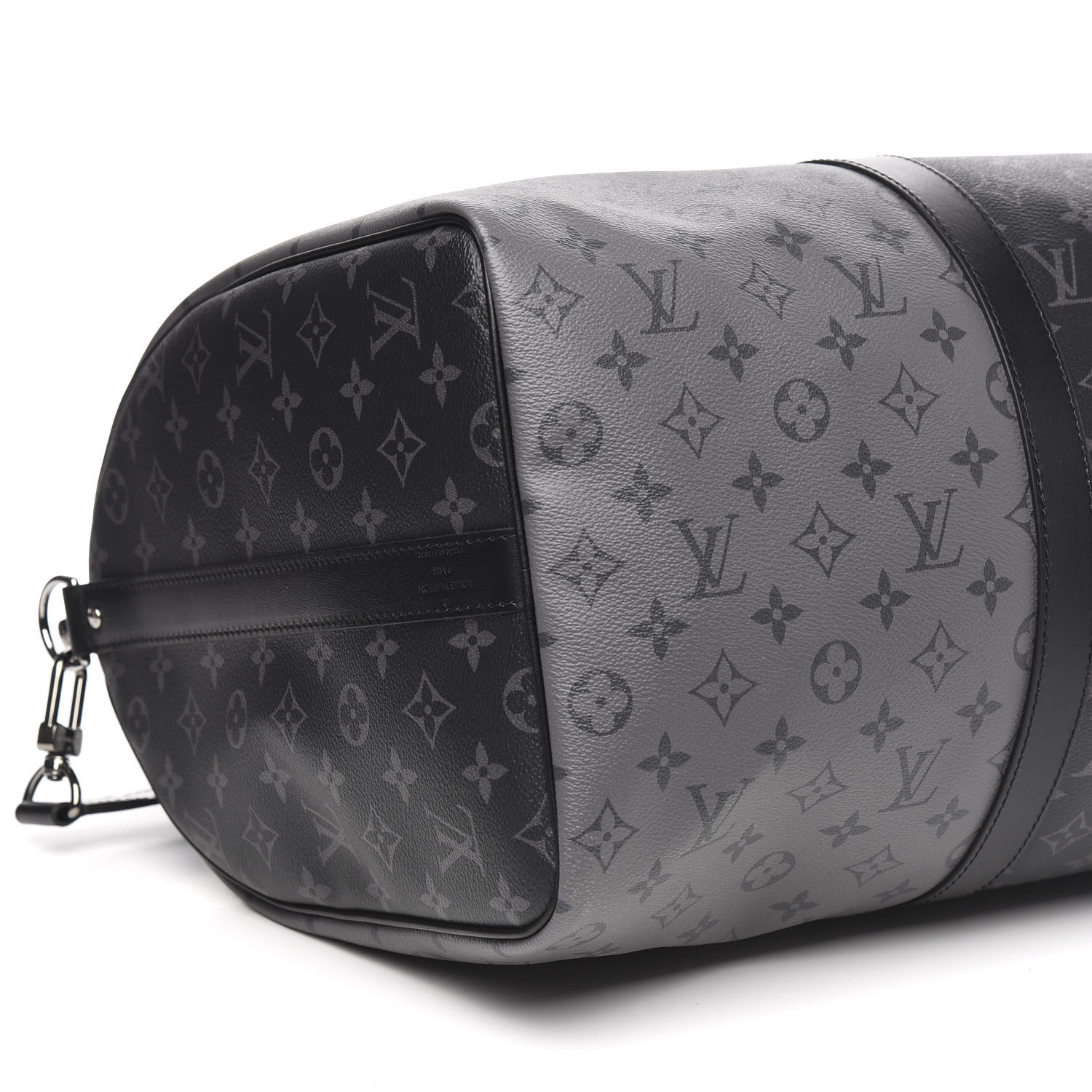 Louis Vuitton Keepall Bandouliere Monogram Eclipse Reverse 50 Gray in  Coated Canvas