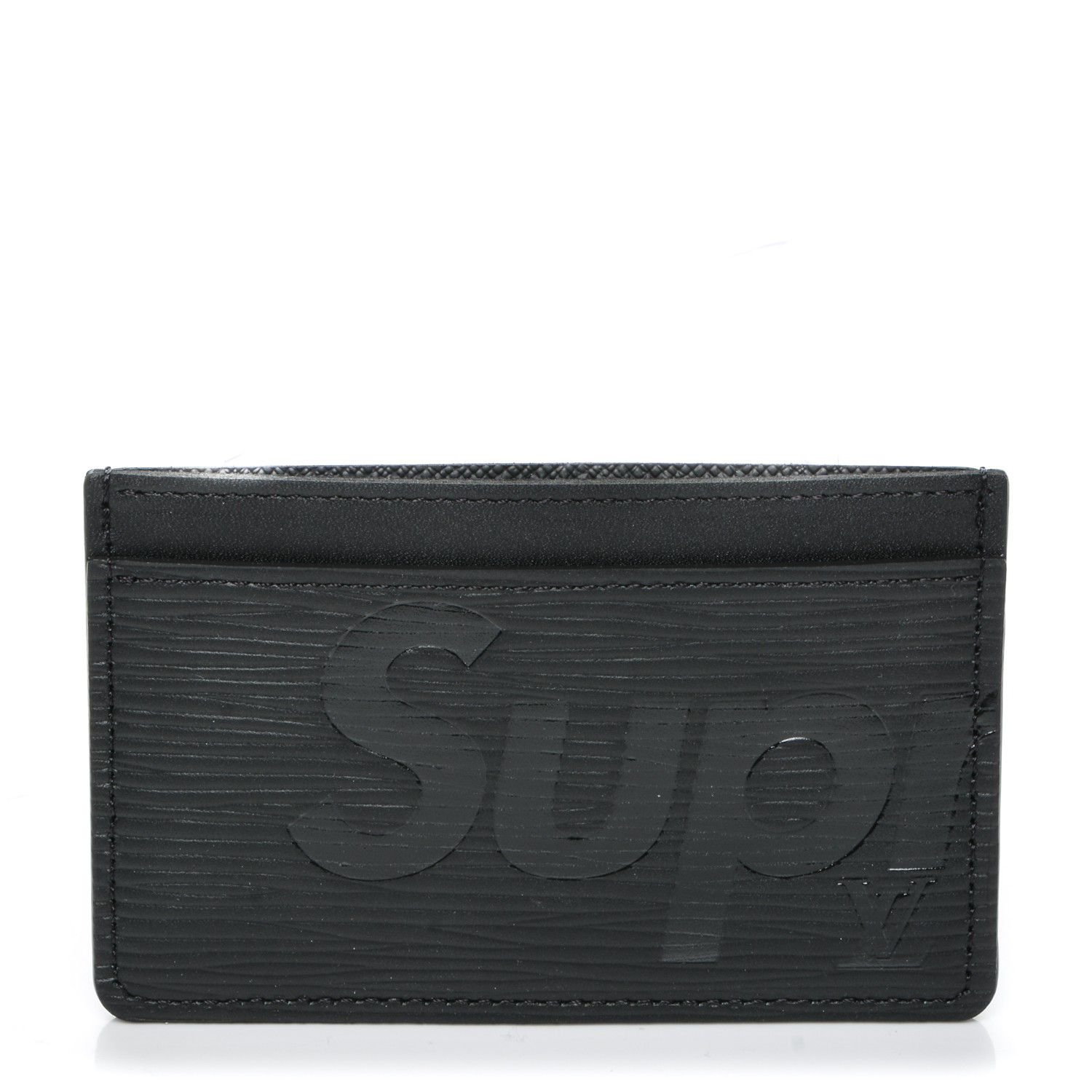 LOUIS VUITTON X Supreme Epi Card Holder Black 193680