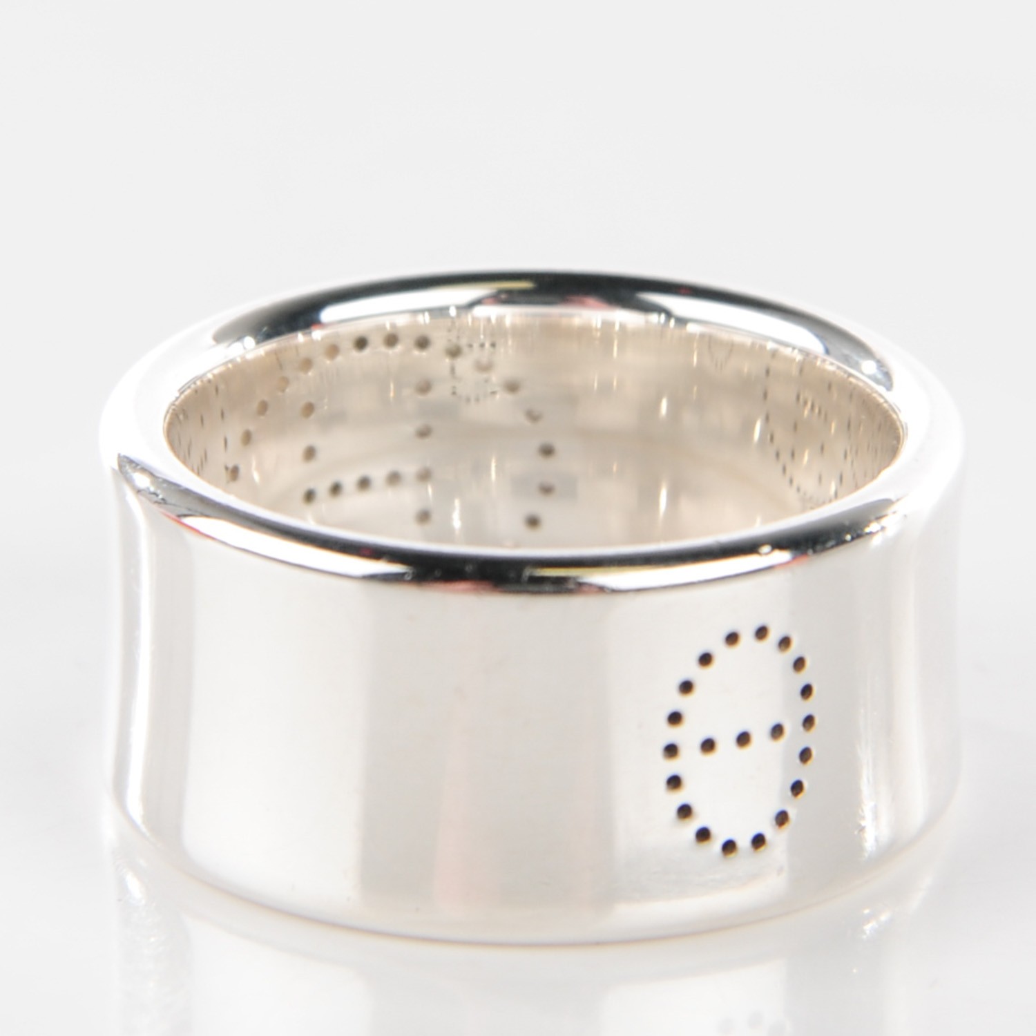 HERMES Sterling Silver Eclipse Ruban Ring GM 59 8.75 114562