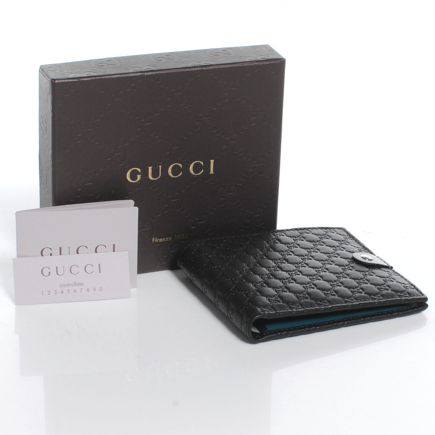 GUCCI Guccissima Mens Bi-Fold Wallet Black 50118